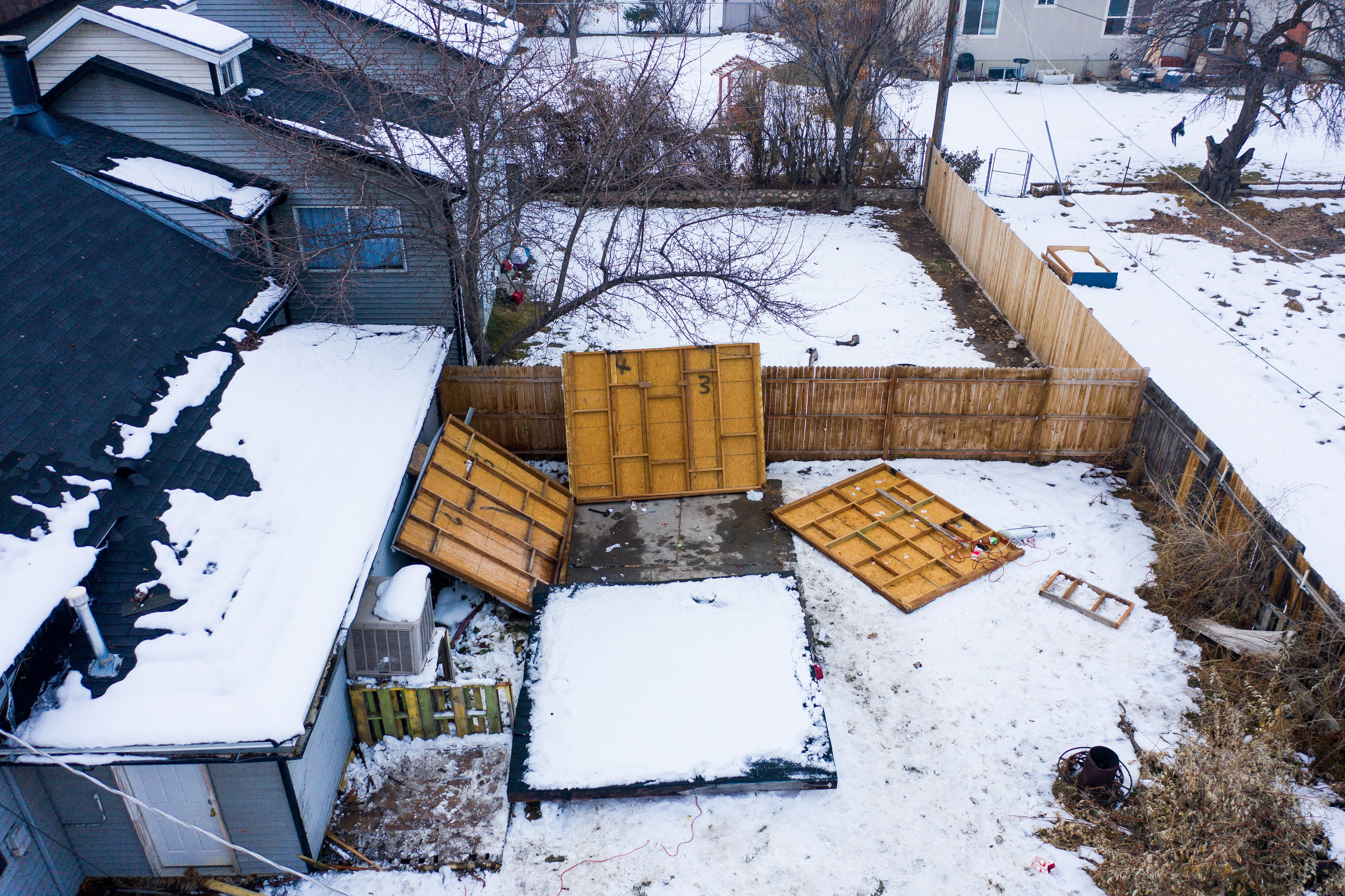 Man killed in shed collapse was trying to collect wood, police say