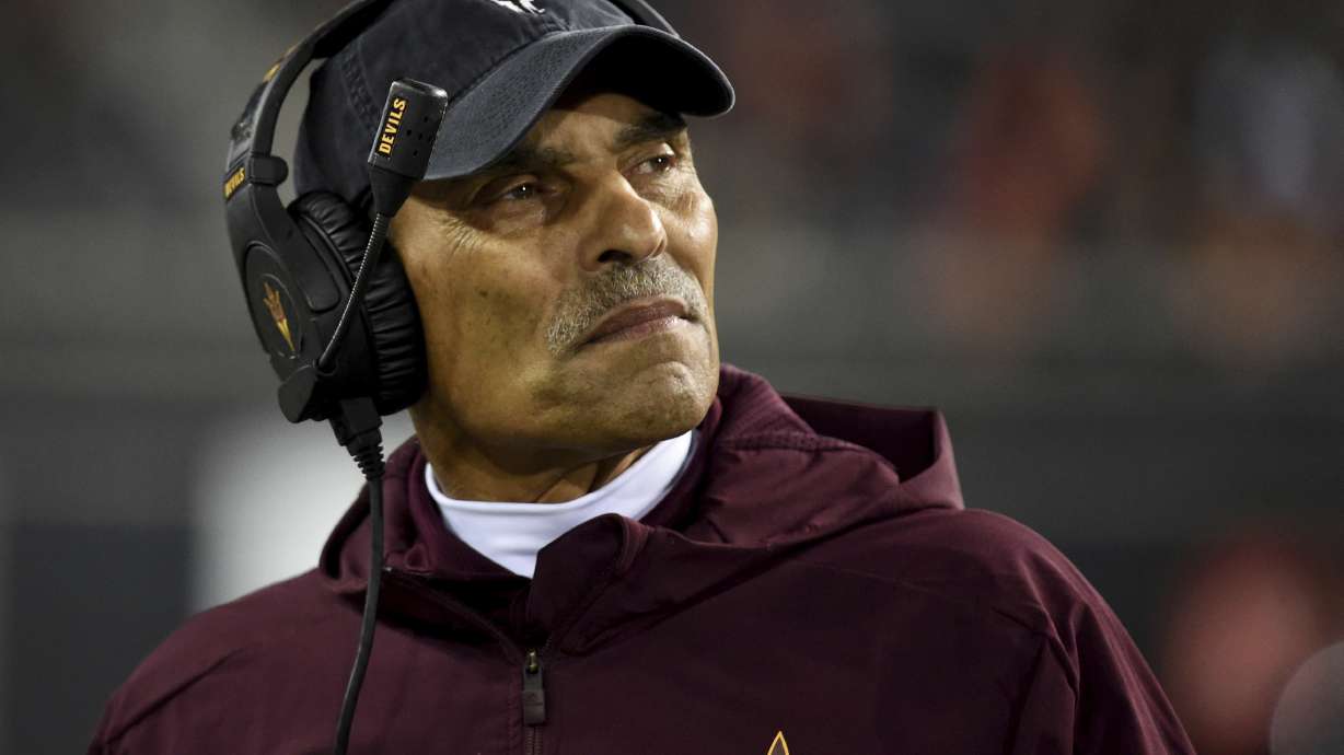 Arizona State coach Herm Edwards watching from the sideline during the second half of the team's NCAA college football game against Oregon State in Corvallis, Ore.