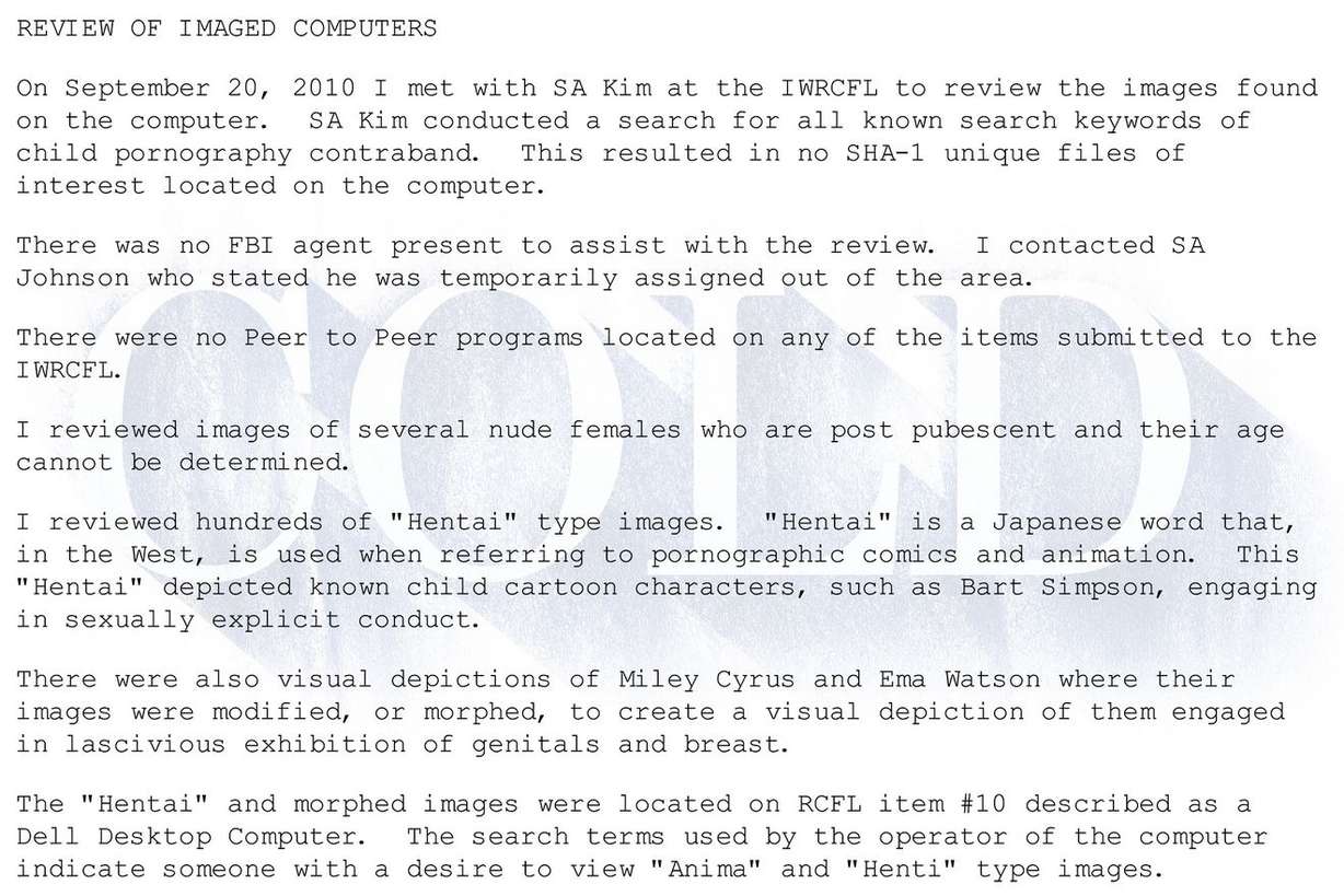 West Valley police detective Brad Hardinger authored this report on March 31, 2011, detailing the pornographic images located on a computer seized from the home of Josh and Susan Powell. Police had opened a case against Josh Powell based on the mistaken belief he was the person who had downloaded the images. (Photo: West Valley City Police)