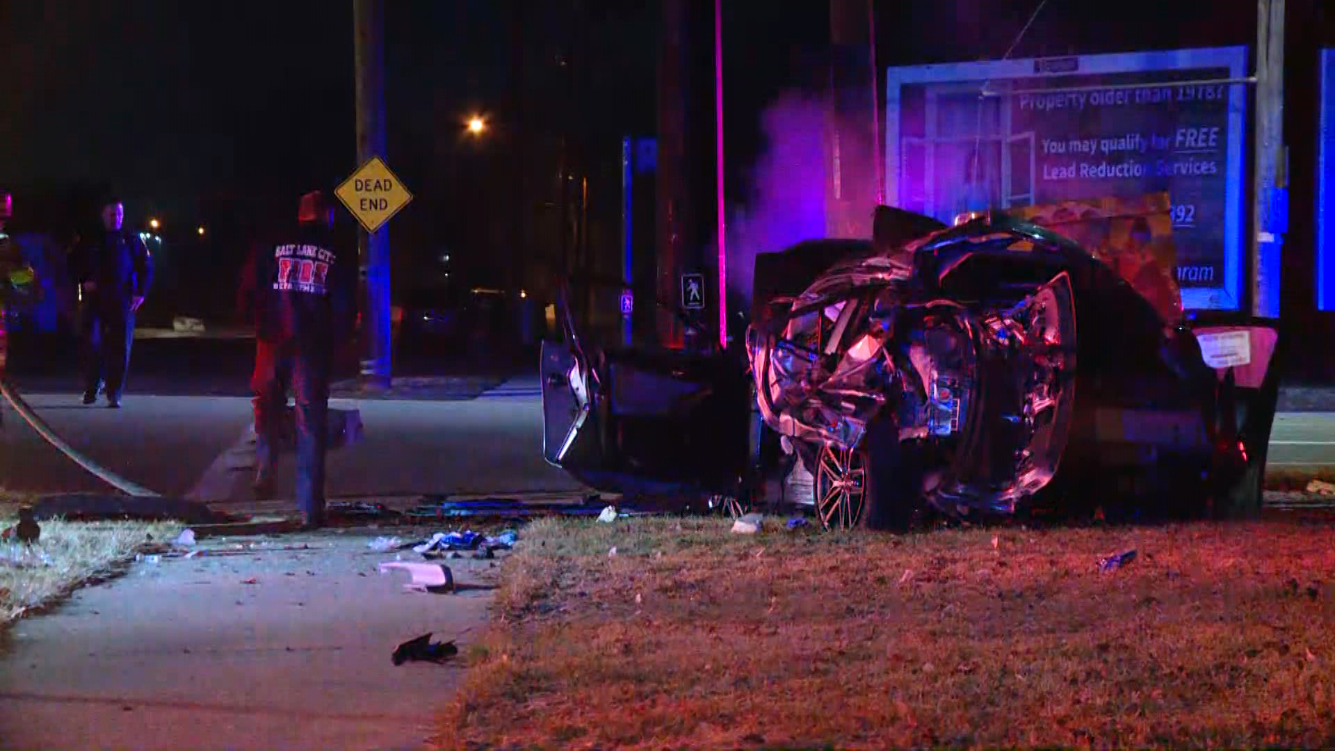 Man hits utility pole after fleeing traffic incident in Salt Lake City