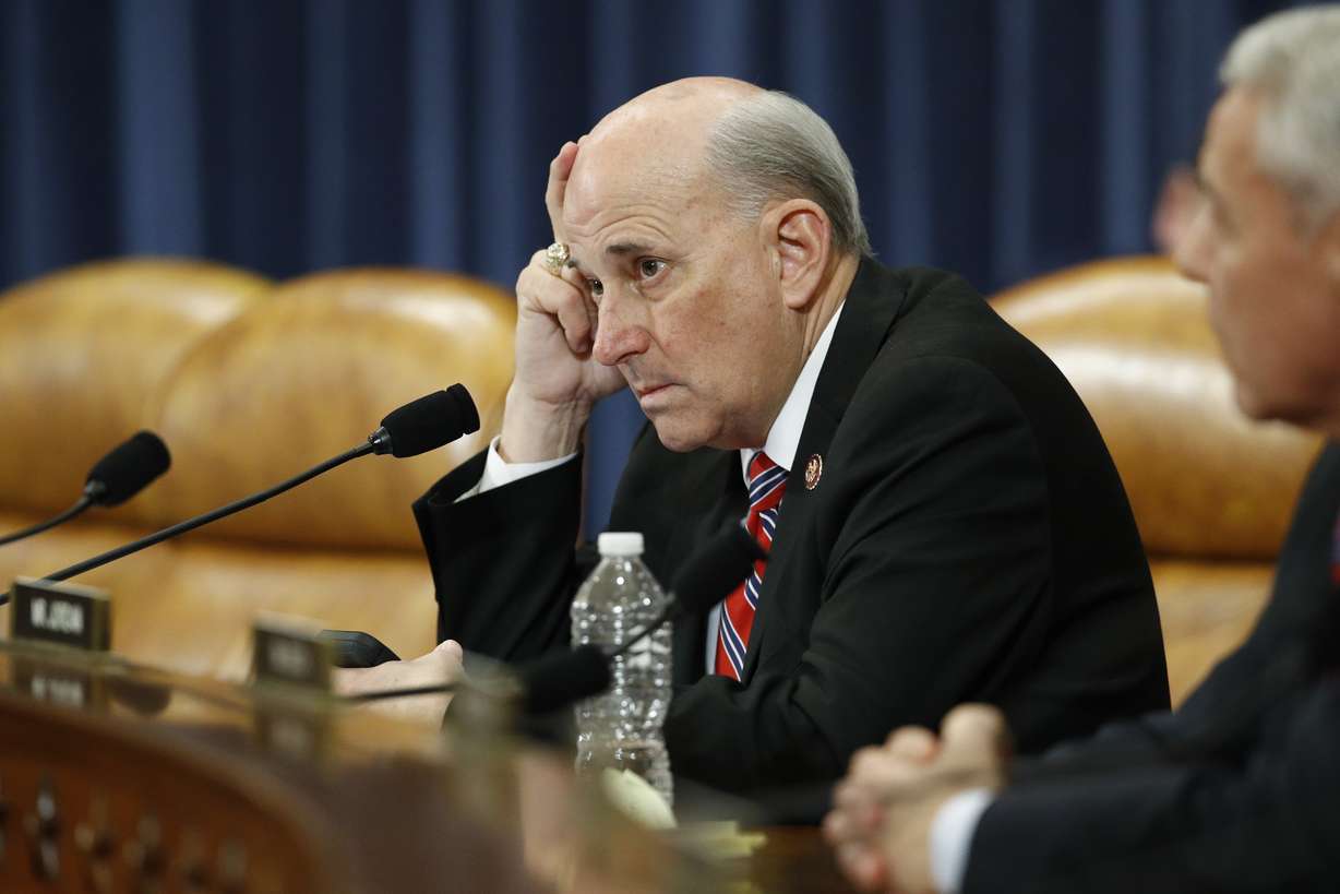 Rep. Louie Gohmert, R-Texas, listens gives during a House Judiciary Committee markup of the articles of impeachment against President Donald Trump, Wednesday, Dec. 11, 2019, on Capitol Hill in Washington. (AP Photo/Patrick Semansky)
