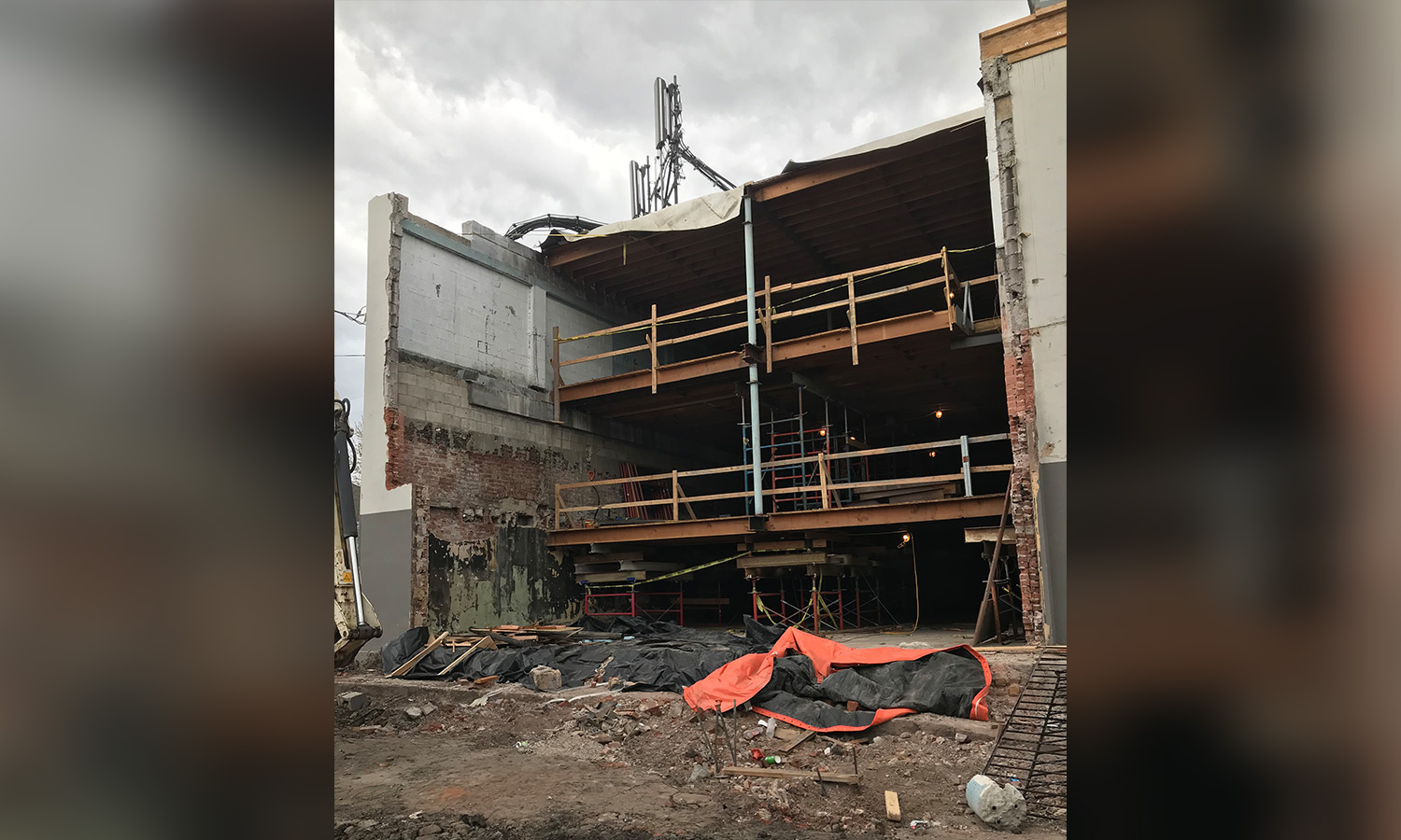 An undated photo during the renovation process of the Salt Lake Costume Building, which took four years from purchase to completion to finish. The second and third floors, which are visible in this photo, were adjusted for more space on each floor. (Photo courtesy JC Hardy)