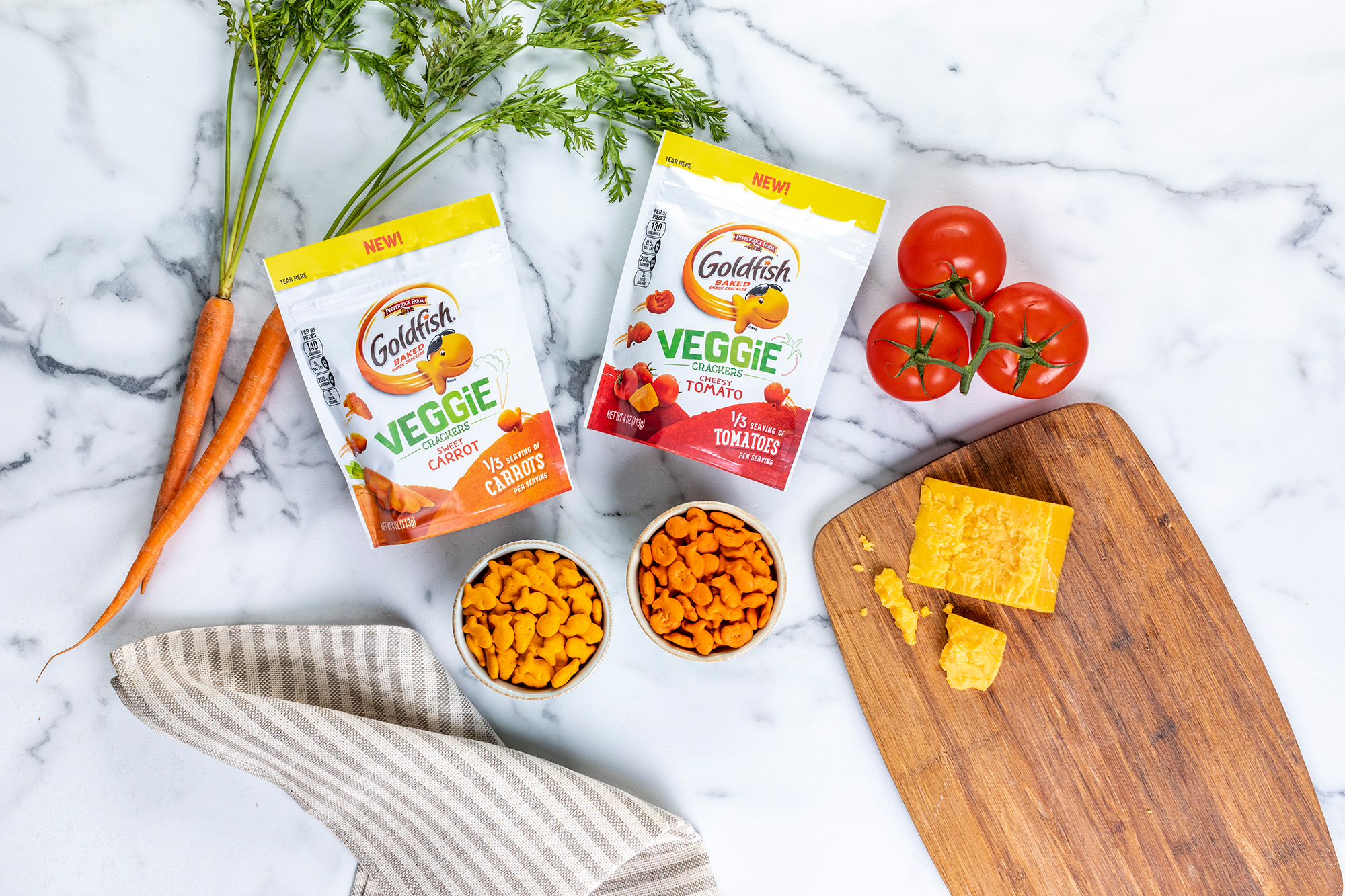 Goldfish crackers launches two new flavors