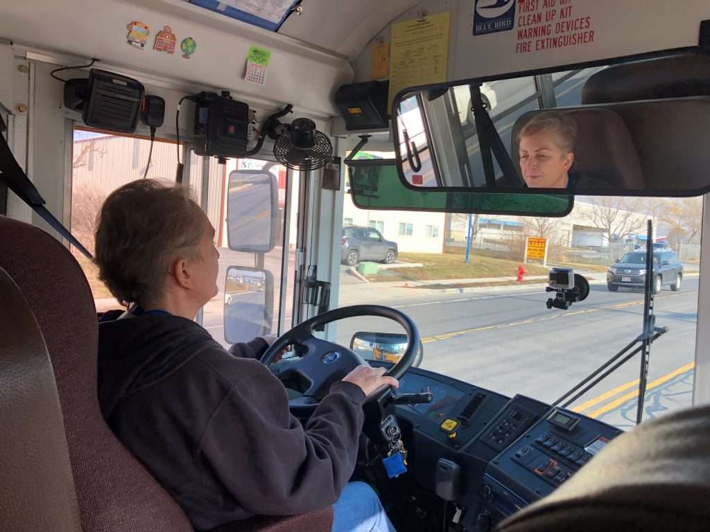 Sue Wagner trains Davis County School District bus drivers Thursday, Dec. 19, 2019. Photo: KSL TV