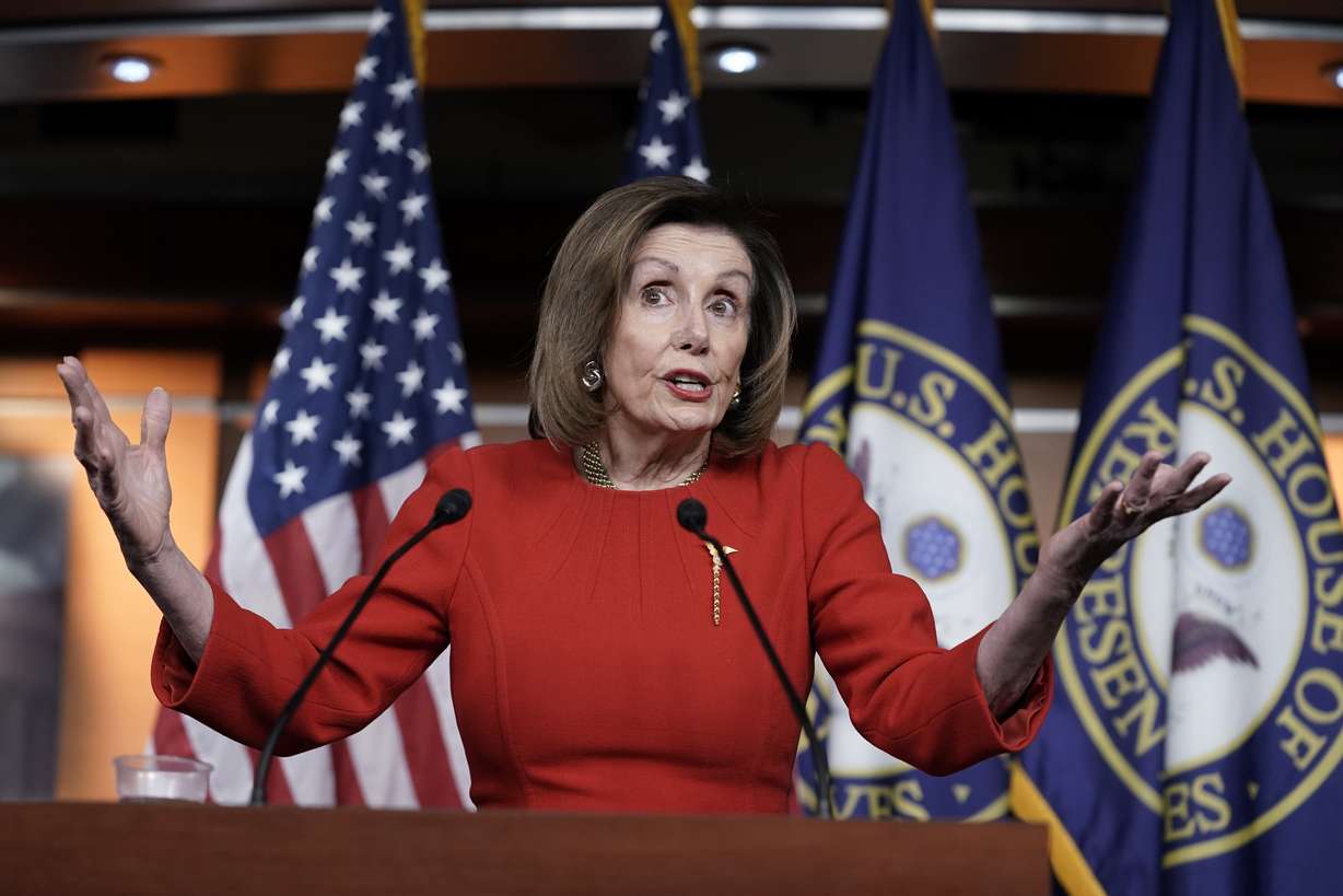 Speaker of the House Nancy Pelosi, D-Calif., meets with reporters on the morning after the House of Representatives voted to impeach President Donald Trump on charges of abuse of power and obstruction of Congress, at the Capitol in Washington, Wednesday, Dec. 18, 2019. Photo: J. Scott Applewhite, AP Photo