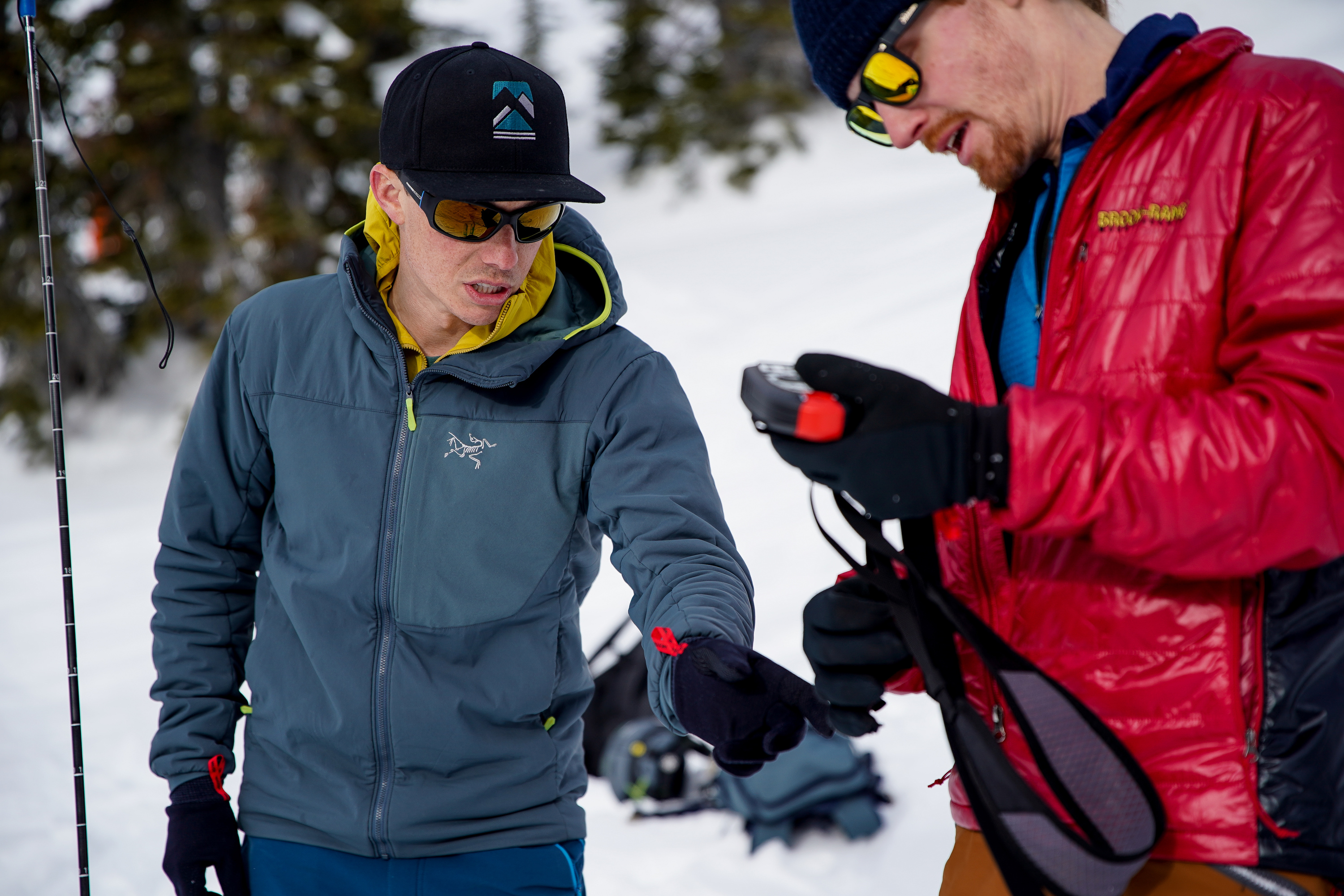 Utah Mountain Adventures guide Joseph Hobby, left, talks to client Carson Mitchell during an avalanche course in the Grizzly Gulch area of Little Cottonwood Canyon, near Alta, on Saturday, Dec. 21, 2019. (Photo: Spenser Heaps, KSL)