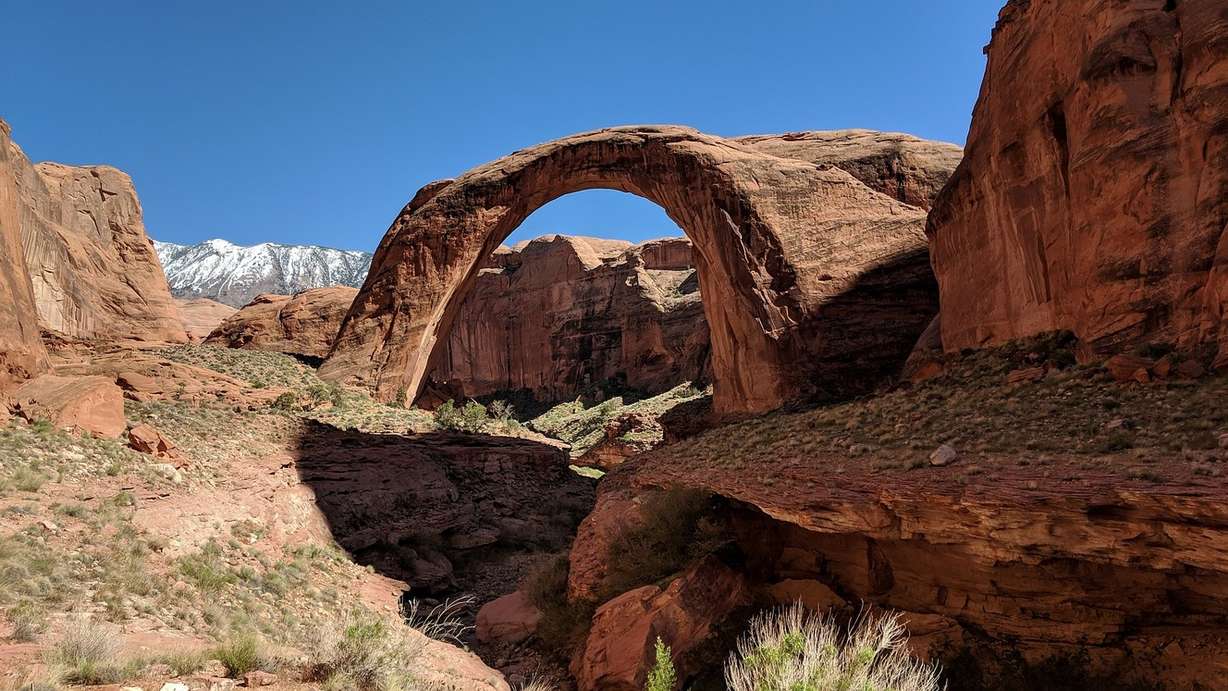 An undated photo of Rainbow Bridge National Monument in the Lake Powell area of southern Utah. (Photo: University of Utah Department of Geology & Geophysics)