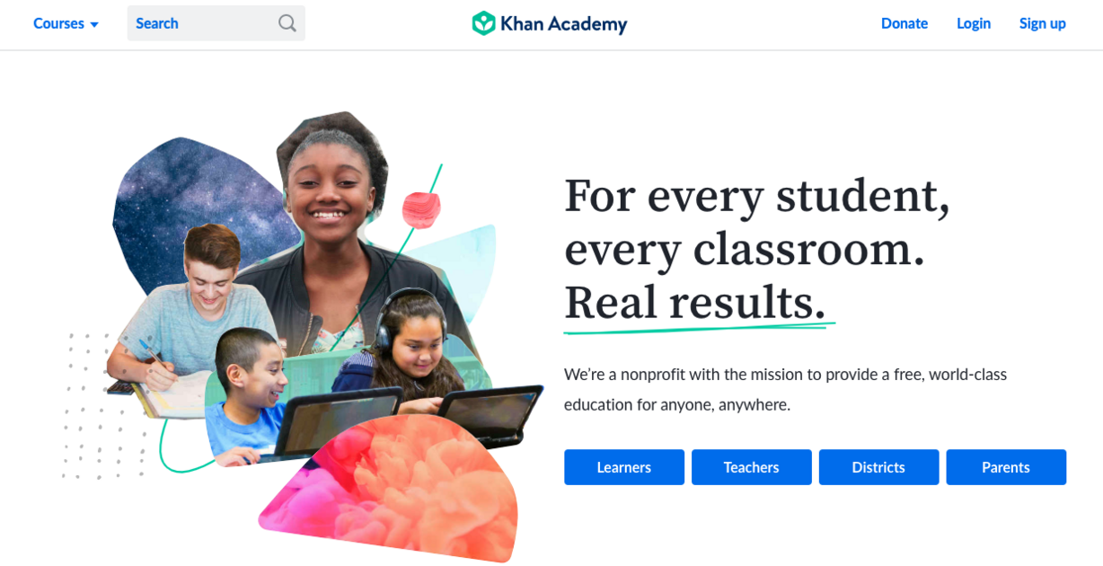 Photo: Screenshot of Kahn Academy website