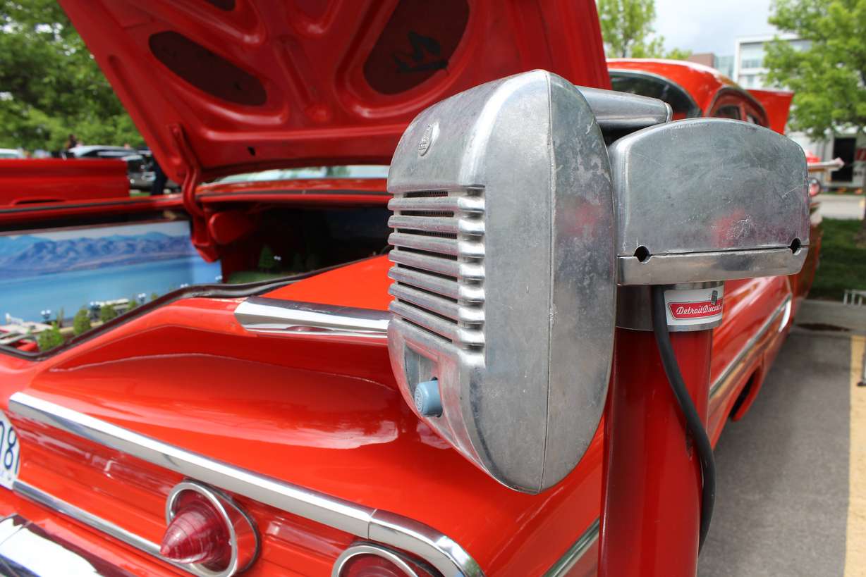 The drive-in speaker that gave Don West the idea of creating a drive-in diorama in the trunk of his 1960 Chevrolet Bel Air. (Photo: Brian Champagne)