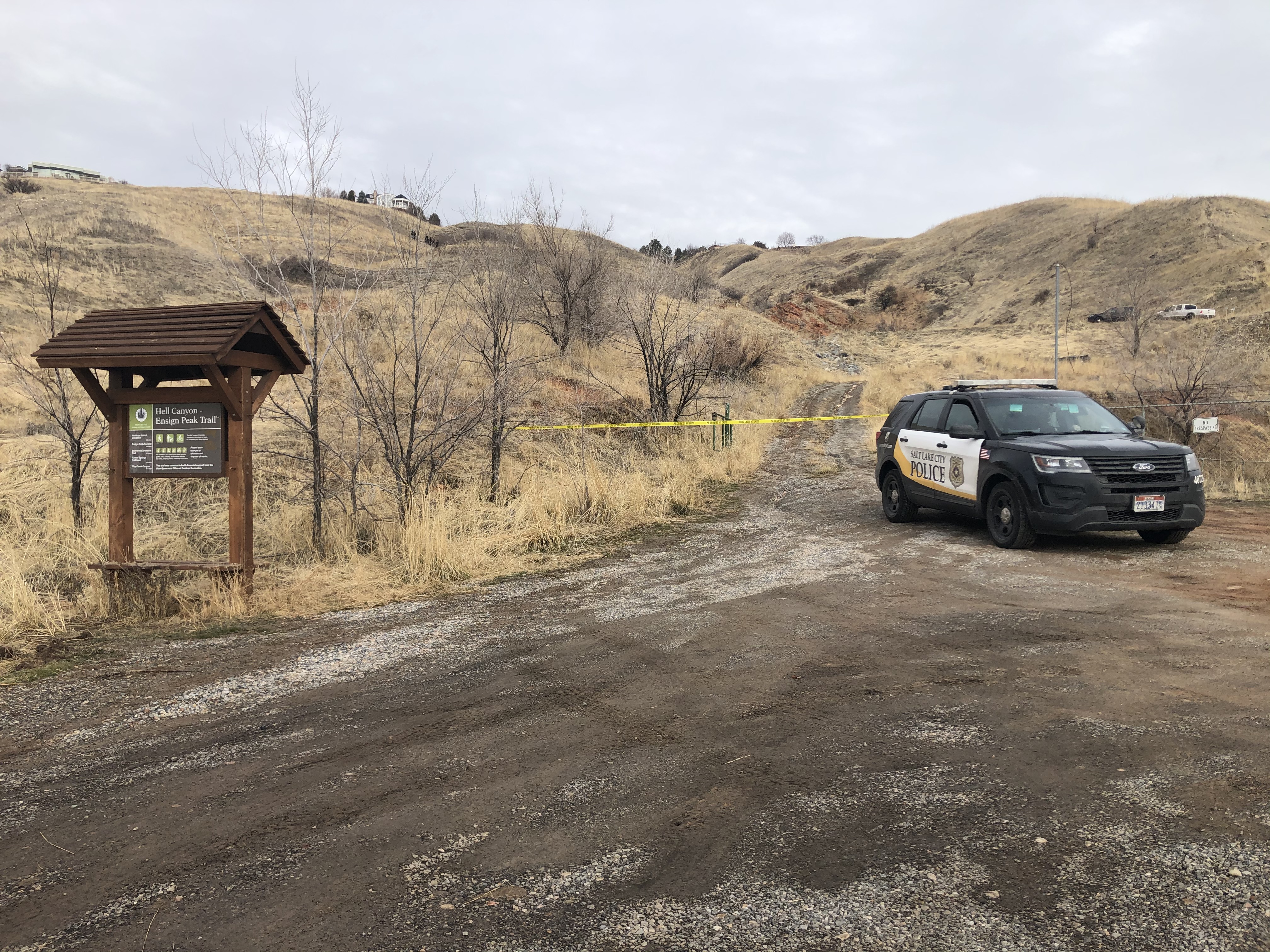 A decomposing human body was discovered in Hell Canyon Sunday, January 5, 2020 which prompted the closure of the trail and an investigation by Salt Lake authorities. (Photo: Tanner Siegworth)