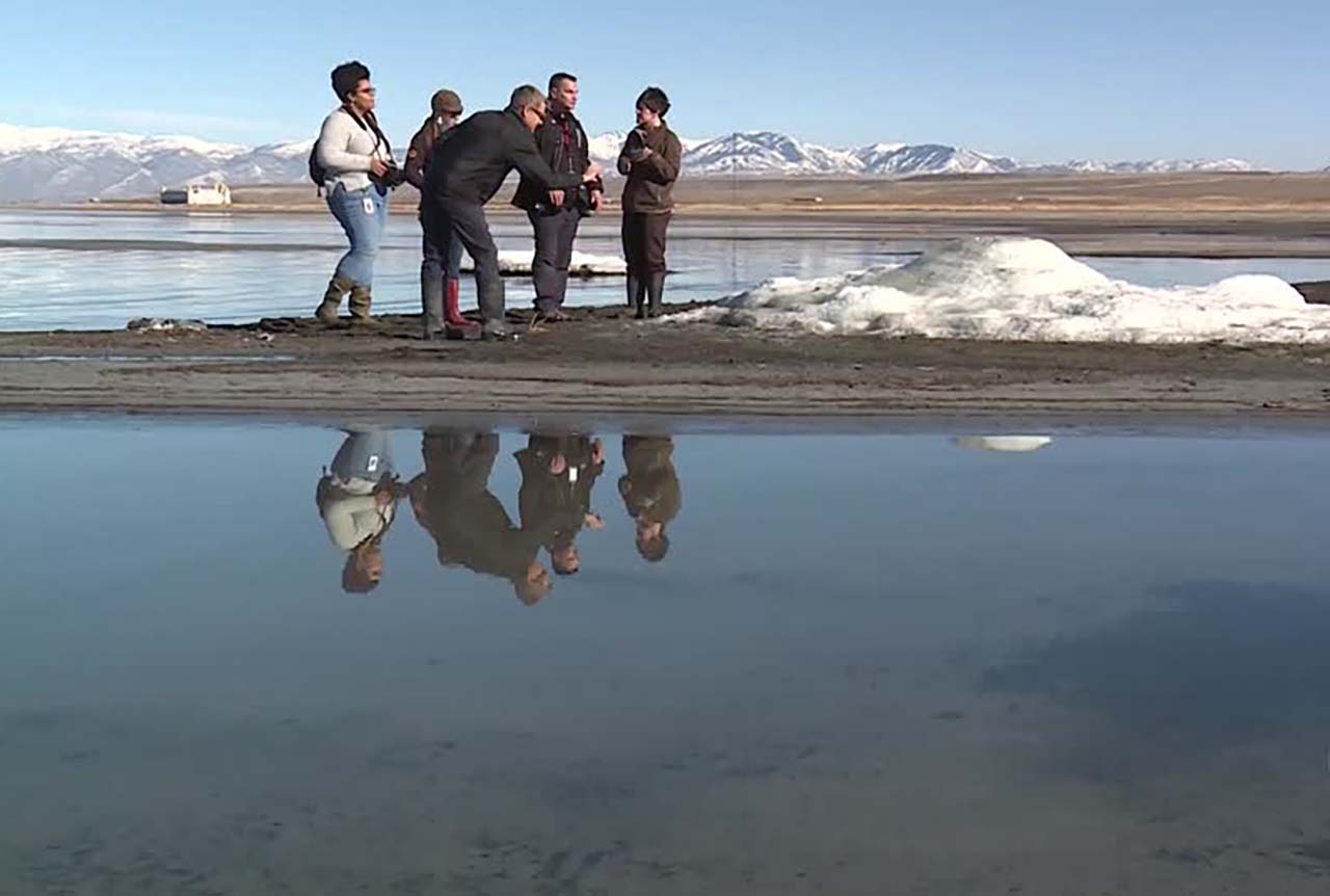 Salt mounds at the Great Salt Lake Tuesday, Jan. 7, 2019.