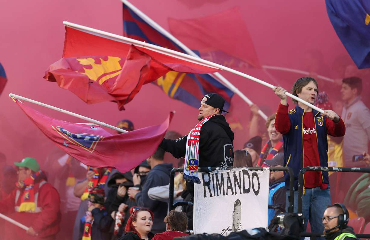Real Salt Lake fans cheer in Sandy on Saturday, March 30, 2019. (Photo: Jeffrey D. Allred, KSL)