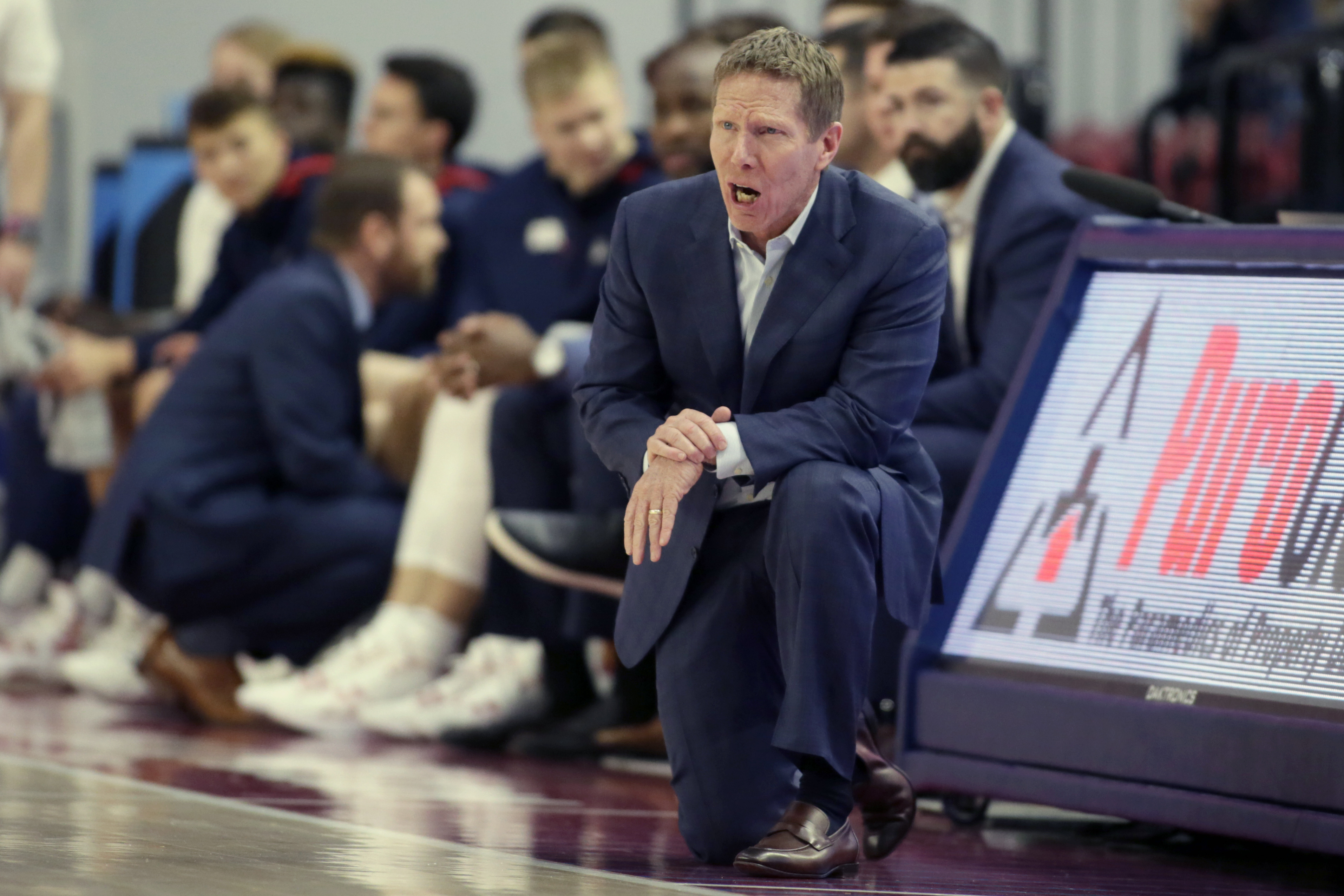 Gonzaga head coach Mark Few yells out during the first half of an NCAA college basketball game against Loyola Marymount in Los Angeles, Saturday, Jan. 11, 2020. (Photo: Alex Gallardo, AP)