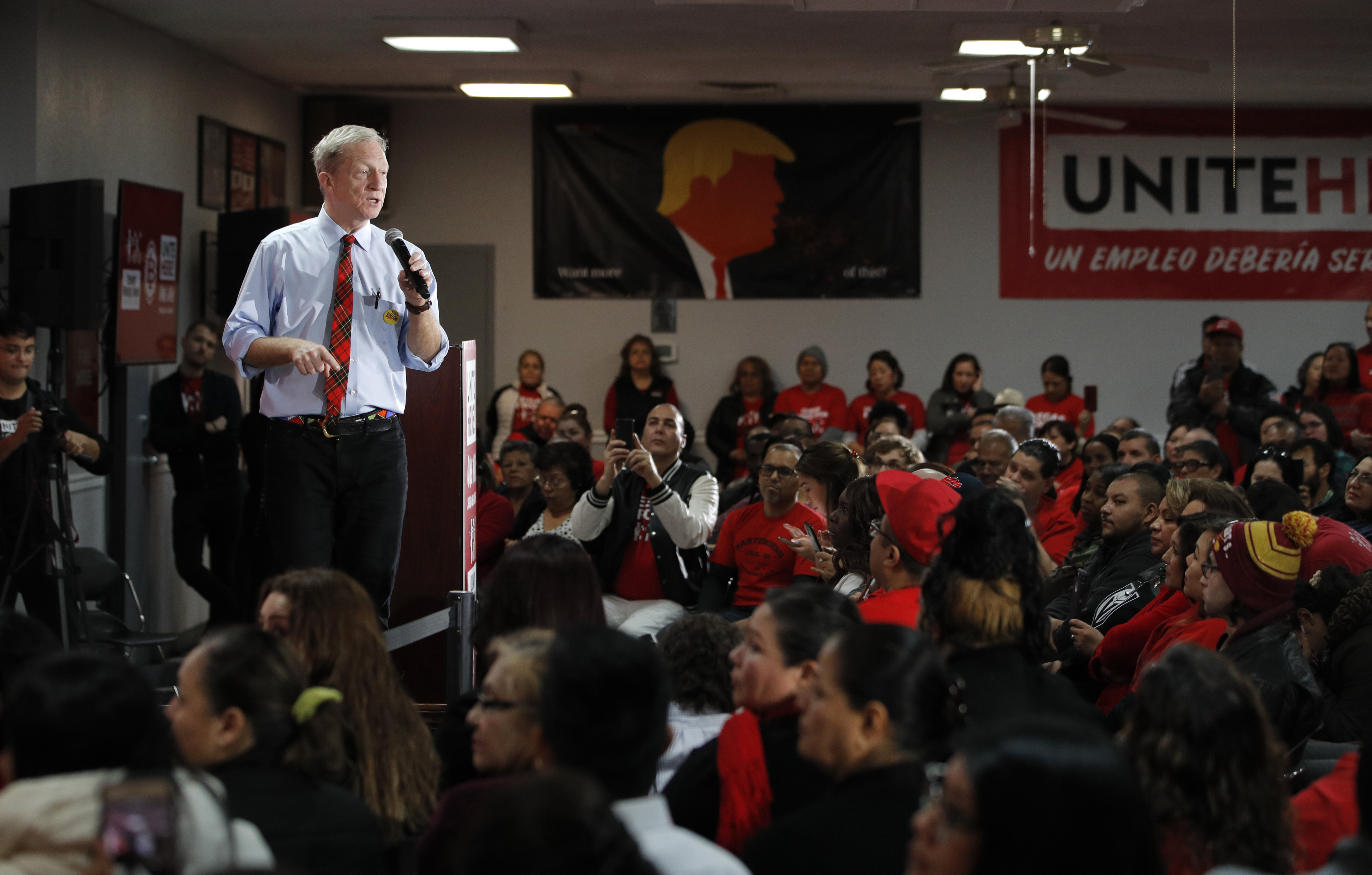 Steyer, buoyed by polling, makes campaign swing in Nevada
