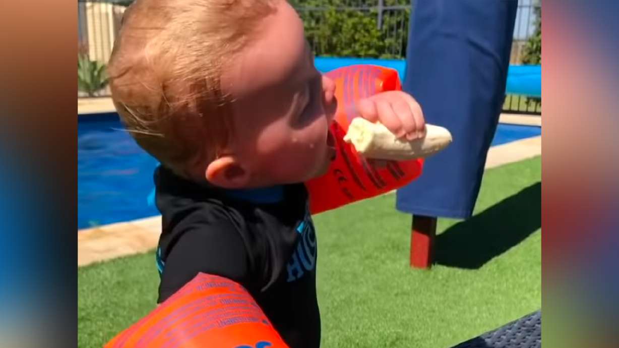 Have You Seen This? Toddler adorably struggles to eat a banana