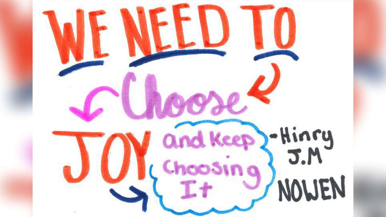 A sample of an illustrated quote created by the Girl Scouts in Troop 1980 for their book "Sparks from Fireflies." (Courtesy Lisa McAbee via CNN)