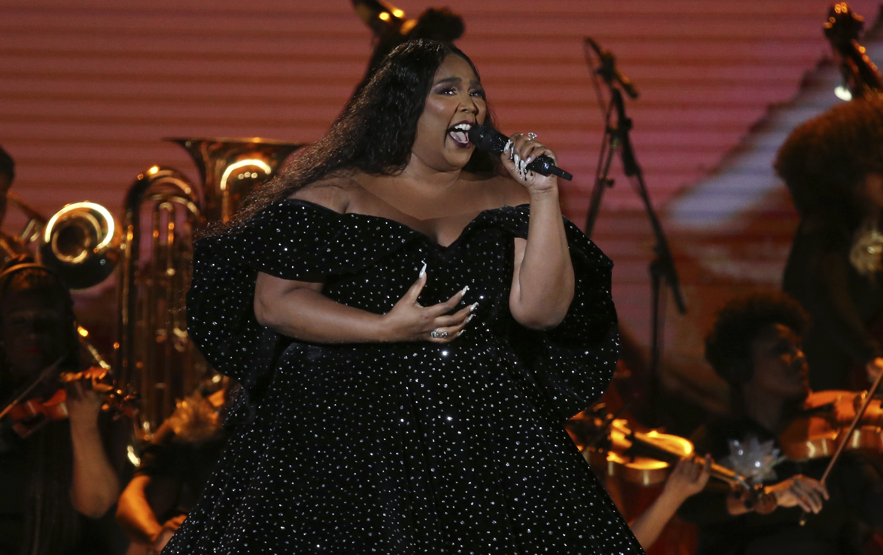 Lizzo performs at the 62nd annual Grammy Awards on Sunday, Jan. 26, 2020, in Los Angeles. (Photo: Matt Sayles/Invision/AP)