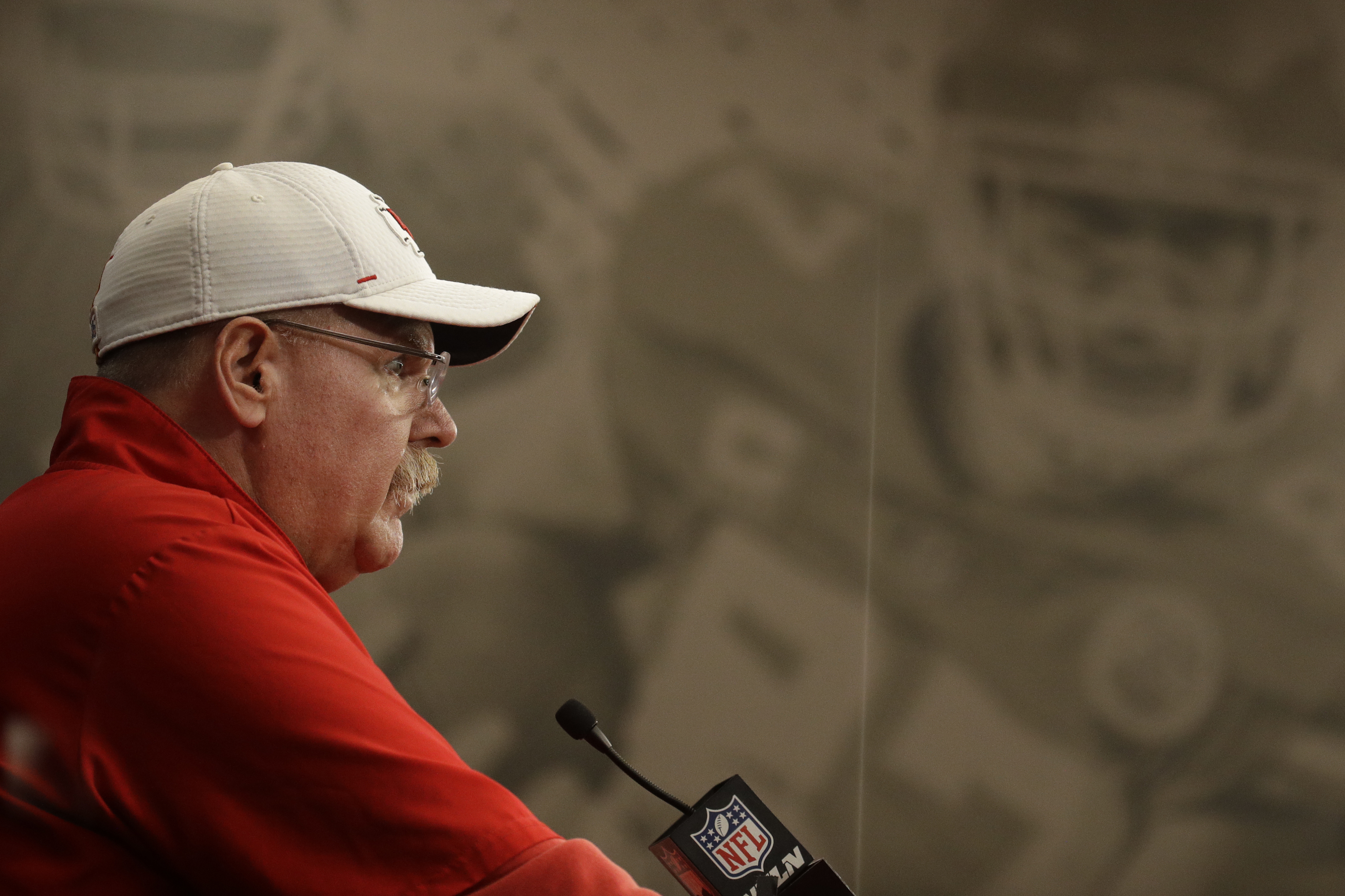 Kansas City Chiefs head coach Andy Reid addresses the media at a news conference Wednesday, Jan. 22, 2020, at Arrowhead Stadium in Kansas City, Mo. Reid says he's "fired up" to see his own players and the younger generation using their platforms to effect change, especially in the areas of racial justice. (Photo: Charlie Riedel, AP)