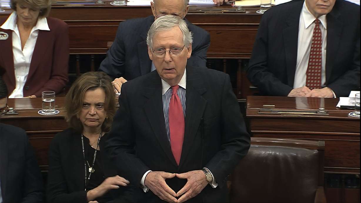 AP source: McConnell says he can't yet block new witnesses