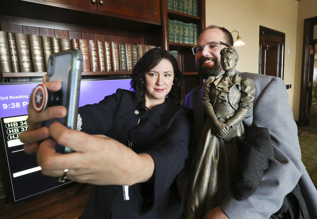 Lawmakers unveil replica of US Capitol’s Martha Hughes Cannon statue