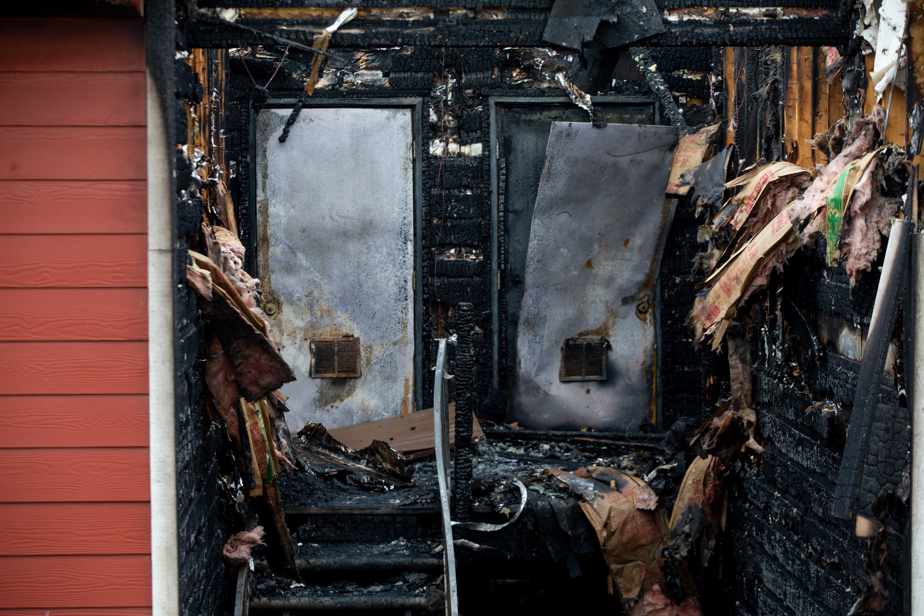 The aftermath of a fire at Overlook Point Apartments is pictured in West Valley City on Sunday, Feb. 2, 2020. (Ivy Ceballo, KSL)