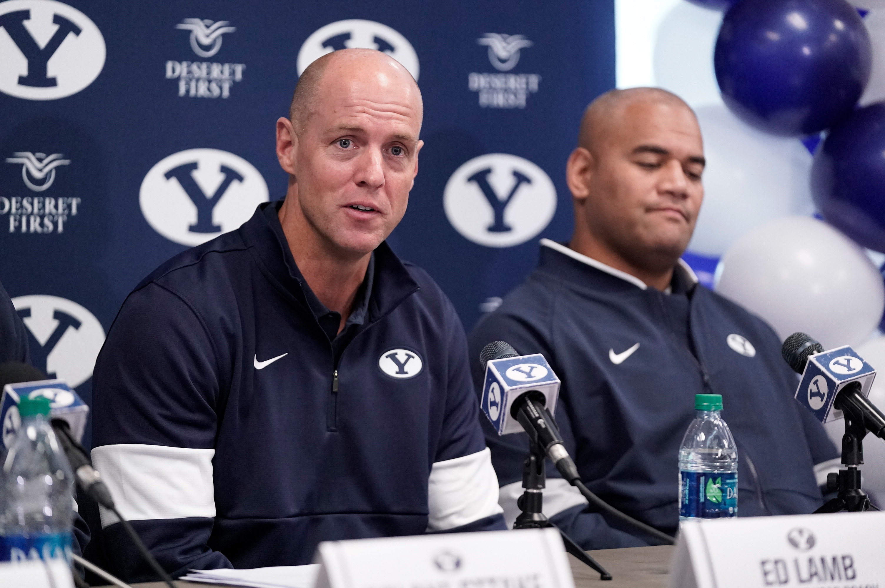 BYU linebackers coach Ed Lamb addresses the media on national signing day, Wednesday, Feb. 5, 2020 in Provo. (Courtesy: BYU Photo)