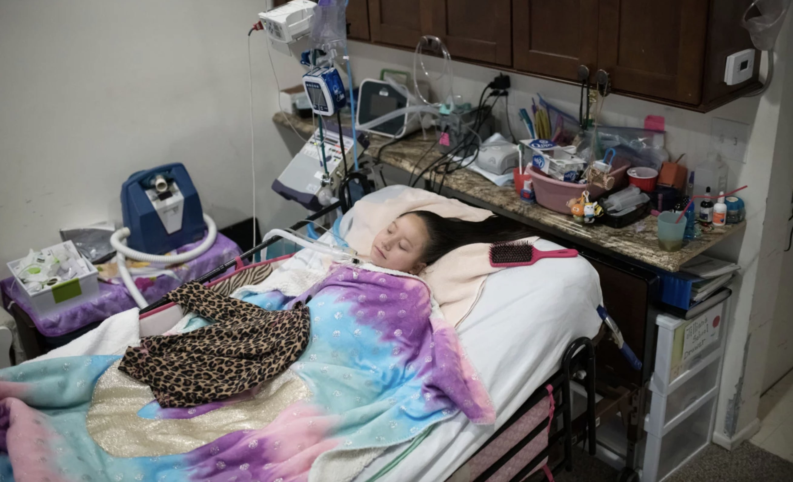 Jillian Brown’s parents turned their dining room into her bedroom because hers was on the second floor. (Photo: Kholood Eid for ProPublica)