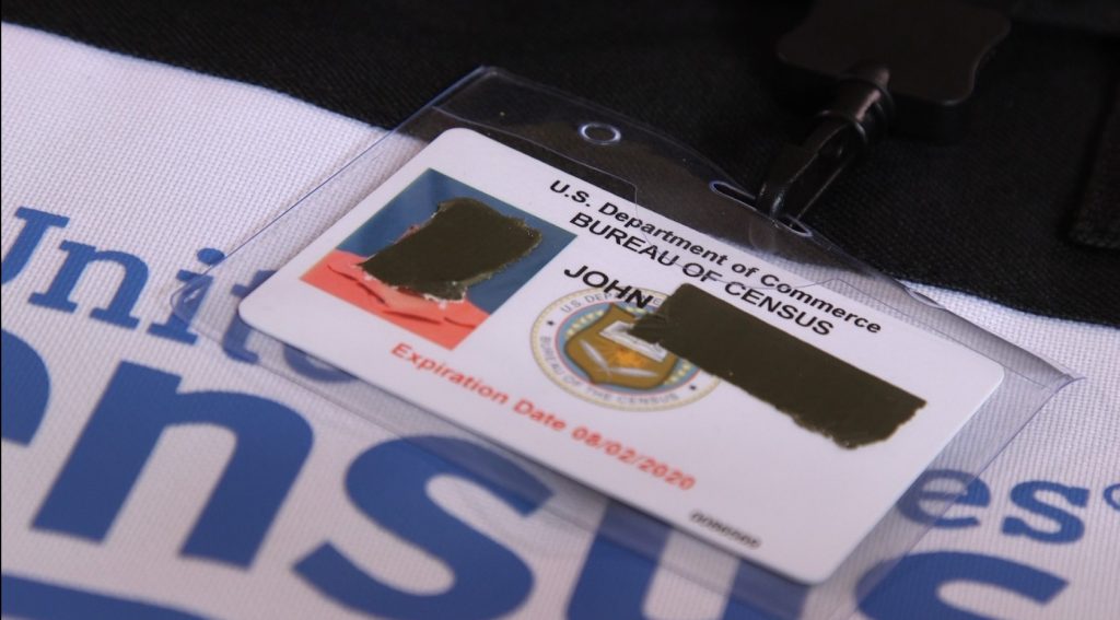 U.S. Census worker sample badge. Photo: KSL TV