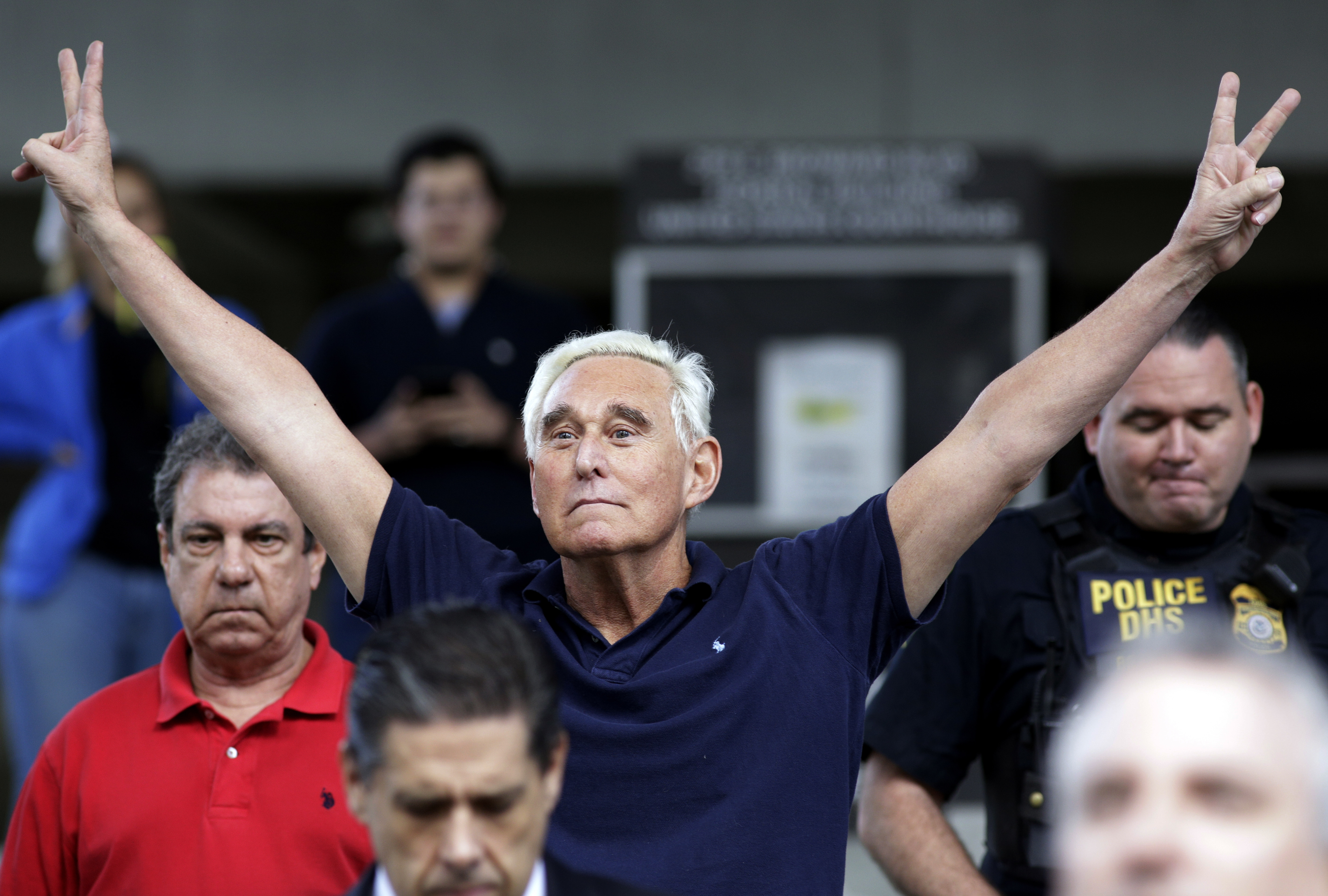 FILE - In this, Jan. 25, 2019, file photo, former campaign adviser for President Donald Trump, Roger Stone walks out of the federal courthouse following a hearing, in Fort Lauderdale, Fla. Photo: (AP Photo/Lynne Sladky, File)