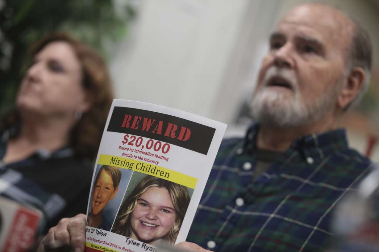 Kay and Larry Woodcock speak to members of the media on Jan. 7, 2020. The couple is planning to attend the trial for Chad Daybell , just as they did the trial for Lori Daybell last year.