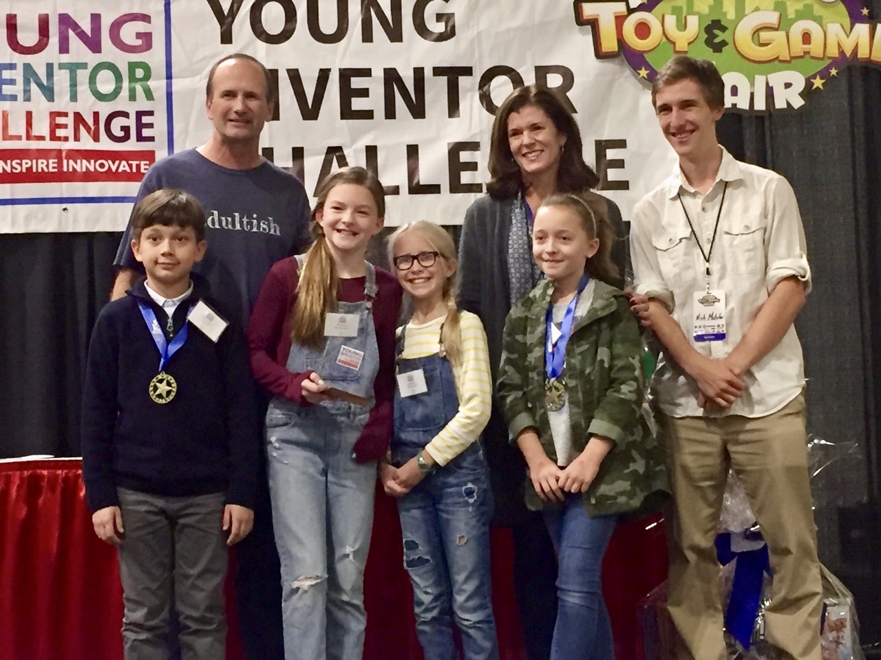Lily Brown and her friend, Tait, at the Young Inventor Challenge in Chicago. (Photo: Scott Brown)