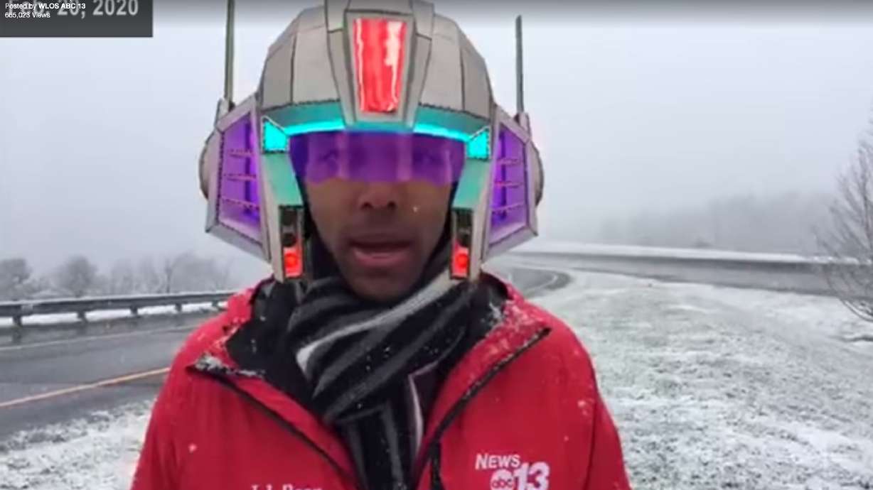 Have You Seen This? Reporter doesn't realize livestream filters are spicing up his weather report