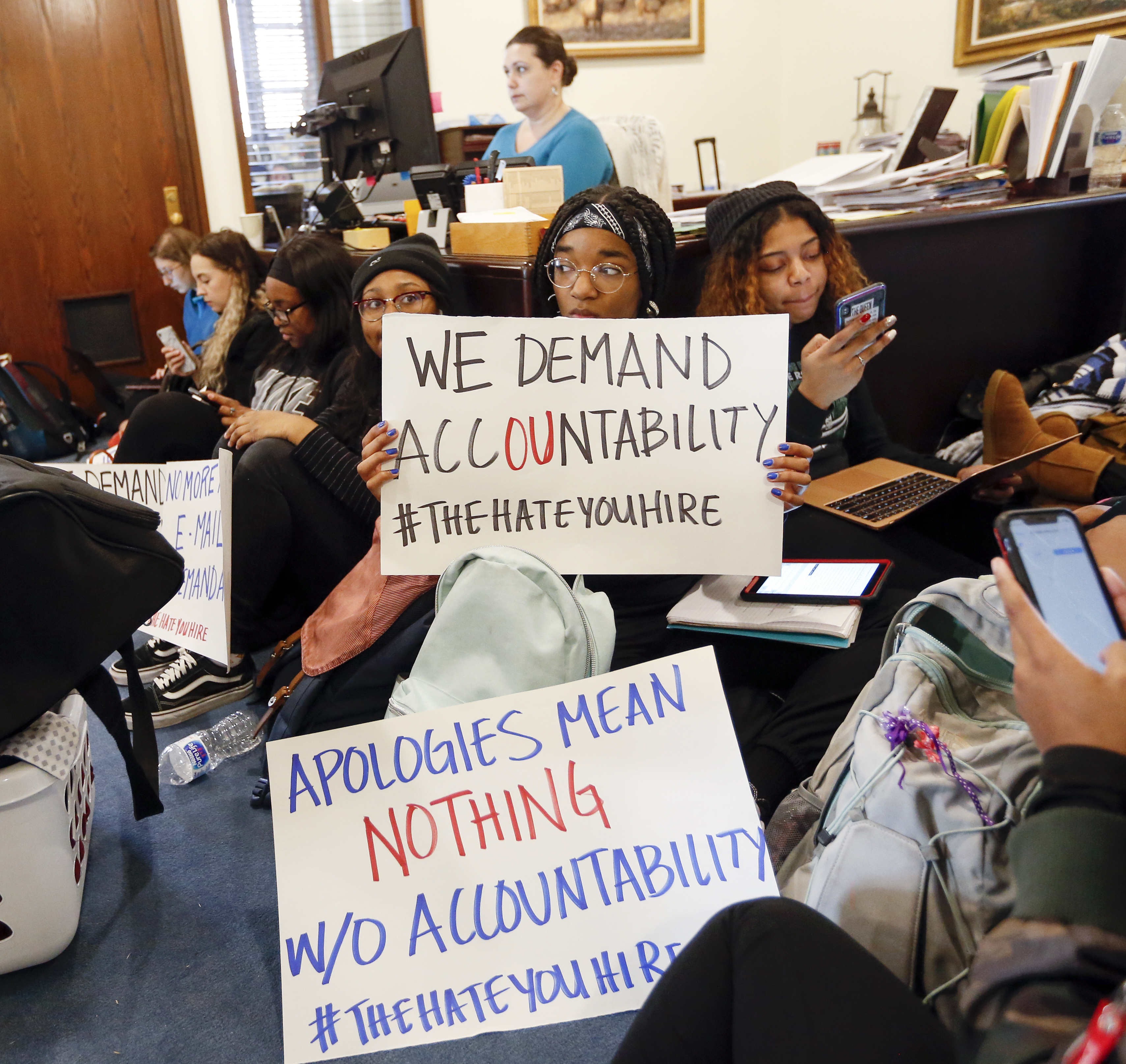 Students end sit-in outside University of Oklahoma offices