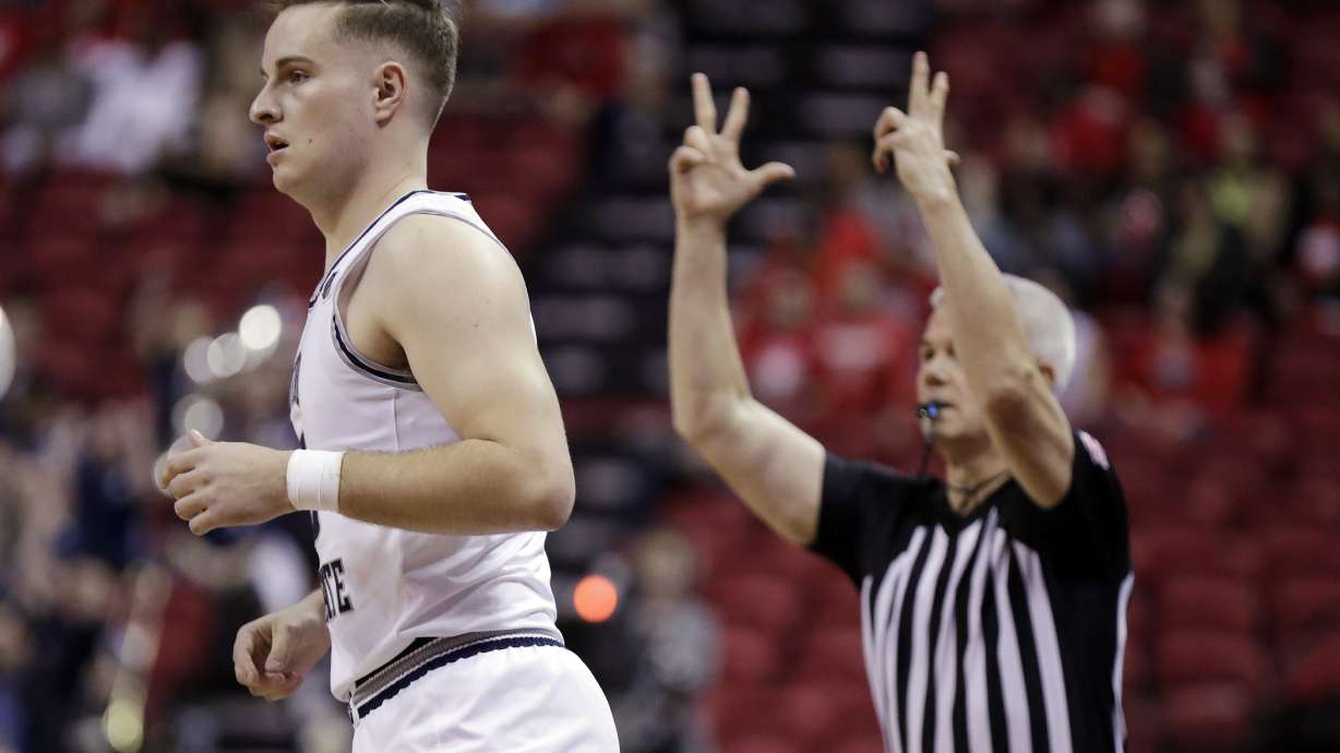 Sam Merrill's calming presence has Utah State on the verge of return trip to NCAA Tournament