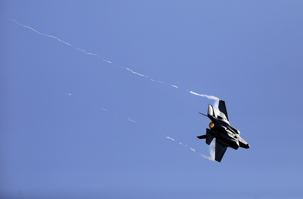 Air Force Capt. Kristin “BEO” Wolfe flies an F-35A Lightning II near Hill Air Force Base on Thursday, March 5, 2020, while training for upcoming airshows. (Photo: Kristin Murphy, KSL)