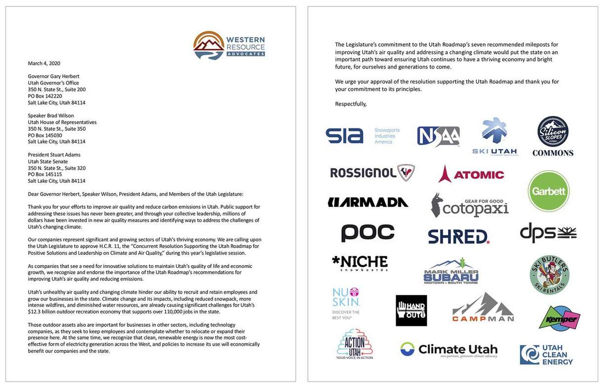 New letter urges passage of 'Utah Roadmap' pollution fighting plan