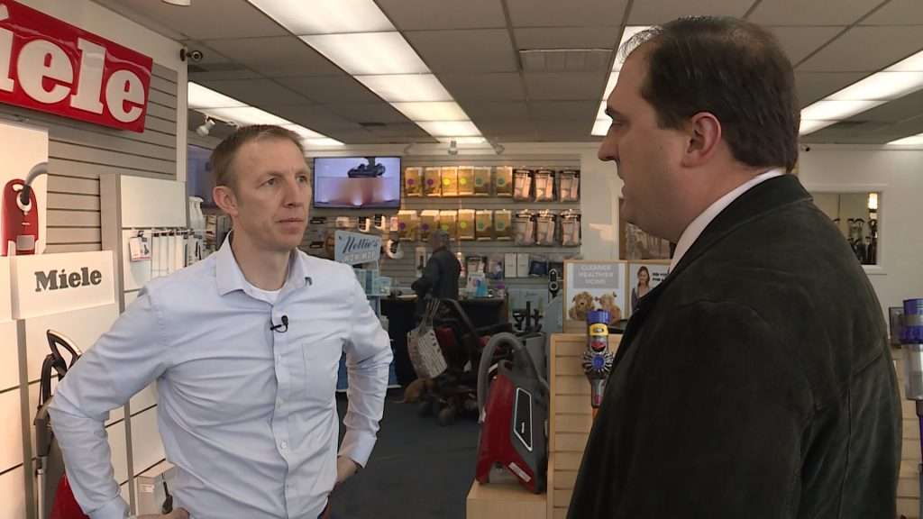 Vacuums 360 managing owner Greg Lawson talks with KSL Investigator Matt Gephardt Monday, March 9, 2020. (Photo: KSL TV)