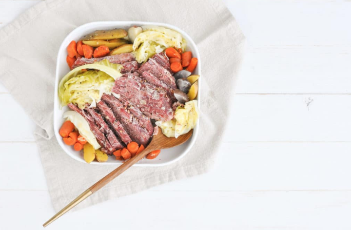 Instant Pot Corned Beef & Cabbage via Rebecca Clyde
