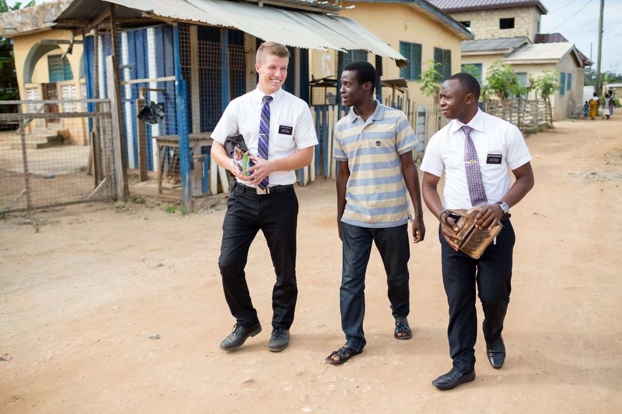 Missionaries serving in Ghana, West Africa. (Courtesy photo: The Church of Jesus Christ of Latter-day Saints)