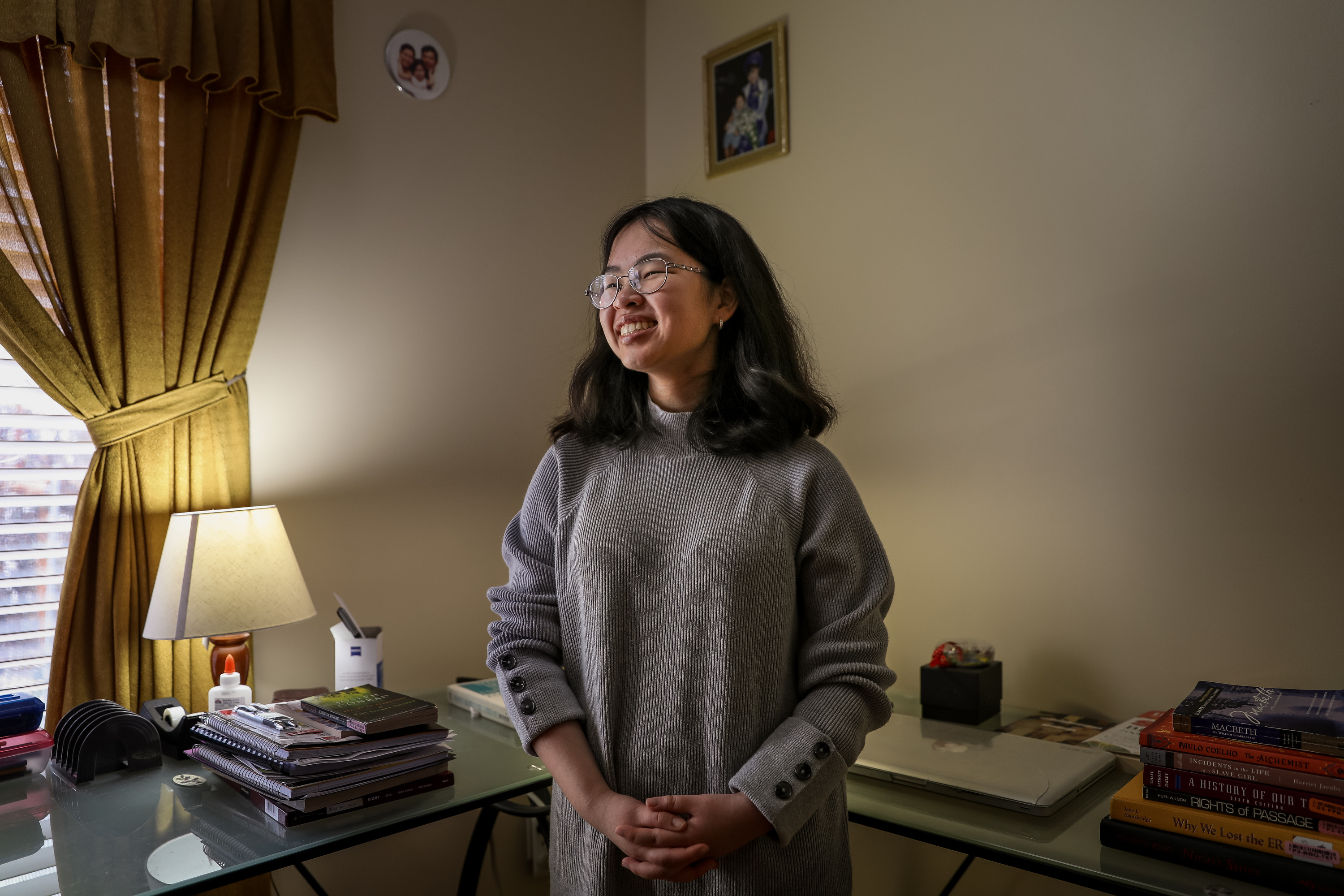 Cindy Phan, 17, this year’s Sterling Scholar General Scholarship winner, poses for a photo in her room at her home in West Valley City on Thursday, March 19, 2020. (Spenser Heaps, KSL)
