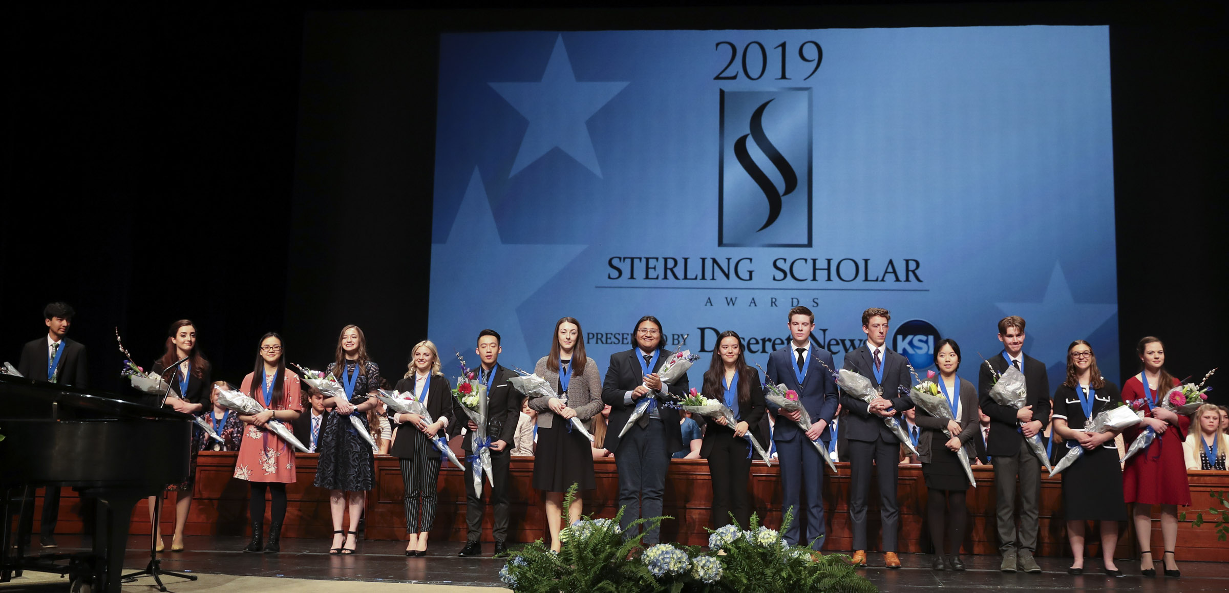 Category winners are applauded during the Deseret News/KSL Sterling Scholar Awards ceremony at the LDS Conference Center's Little Theatre in Salt Lake City on Friday, March 15, 2019. (Steve Griffin, KSL)