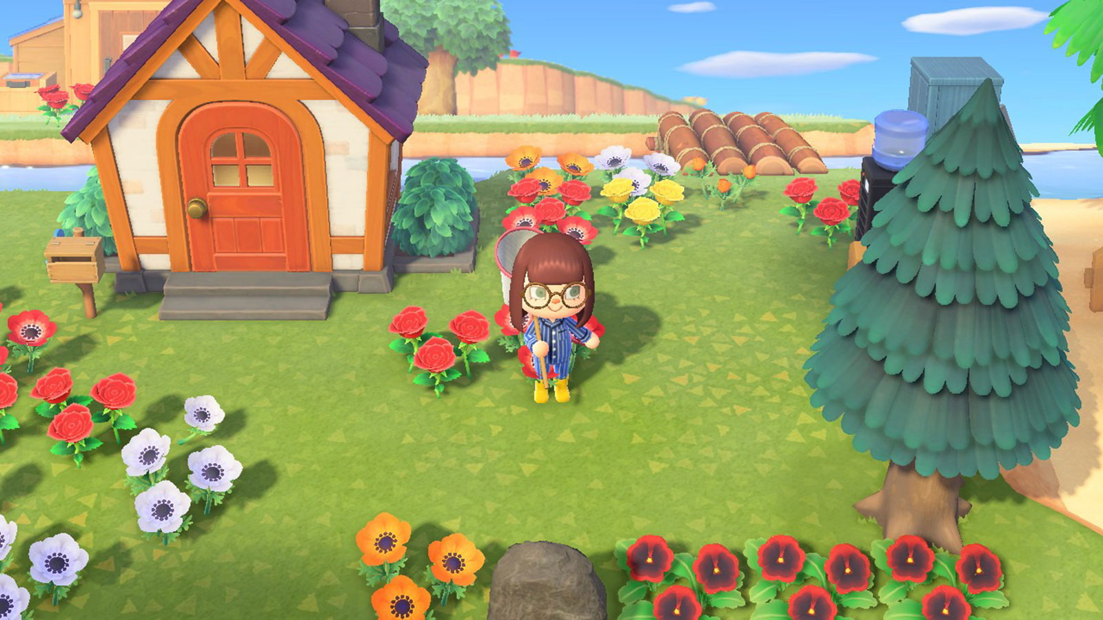 "Animal Crossing: New Horizons" is a slow-paced game set on an idyllic island, where you can build furniture and meet friends. (Nintendo via CNN)