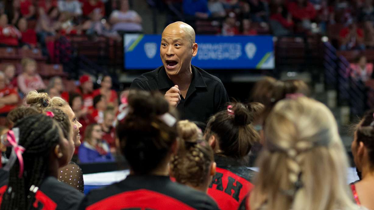 University of Utah gymnasts compete in the Pac-12 Championship in West Valley City on March 23, 2019.