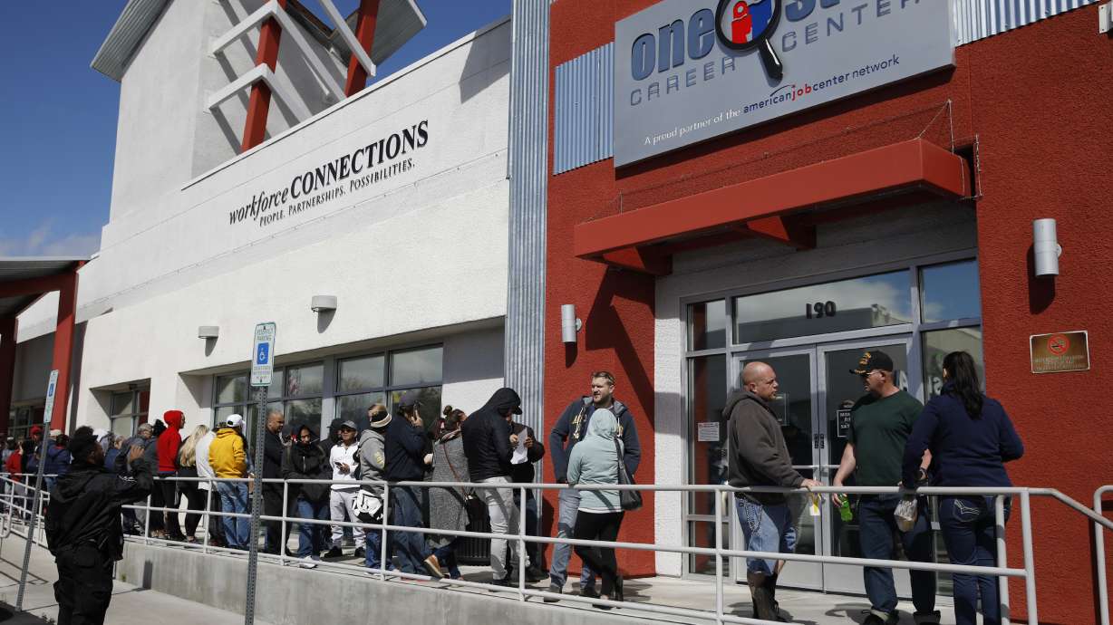 3.3 million seek US jobless aid, nearly 5 times earlier high