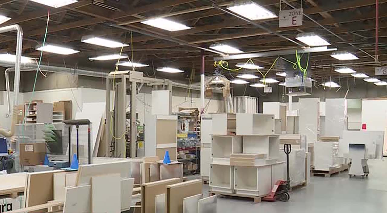 Homewood Creations is normally a cabinet-making shop. However, workers decided, why not make a simple desk for those in need and give it to them for free? (Photo: Winston Armani, KSL TV)