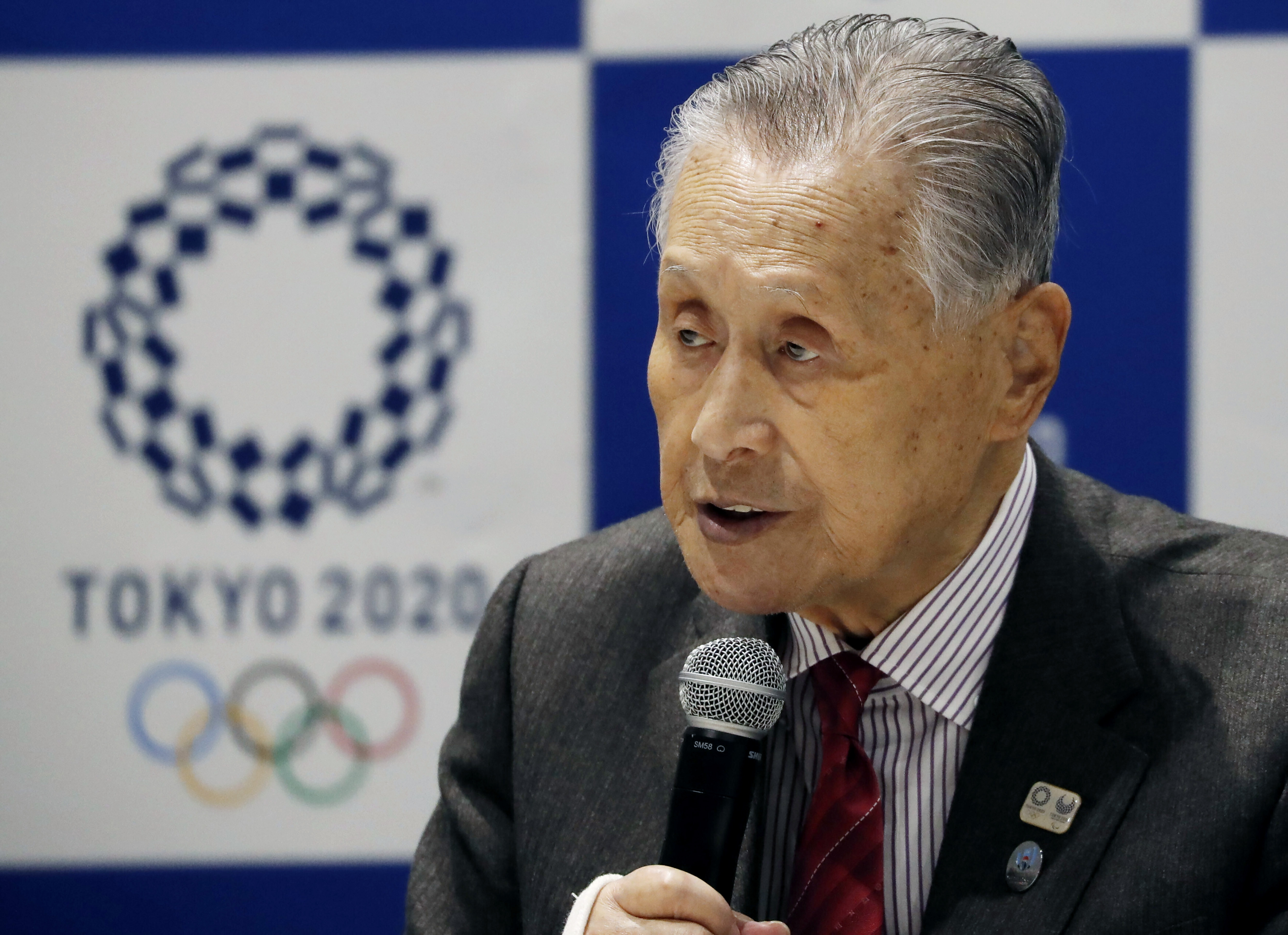Tokyo 2020 Organizing Committee President Yoshiro Mori delivers a speech during the Tokyo 2020 Executive Board Meeting in Tokyo, Japan Monday, March 30, 2020. (Photo: Issei Kato/Pool Photo via AP)