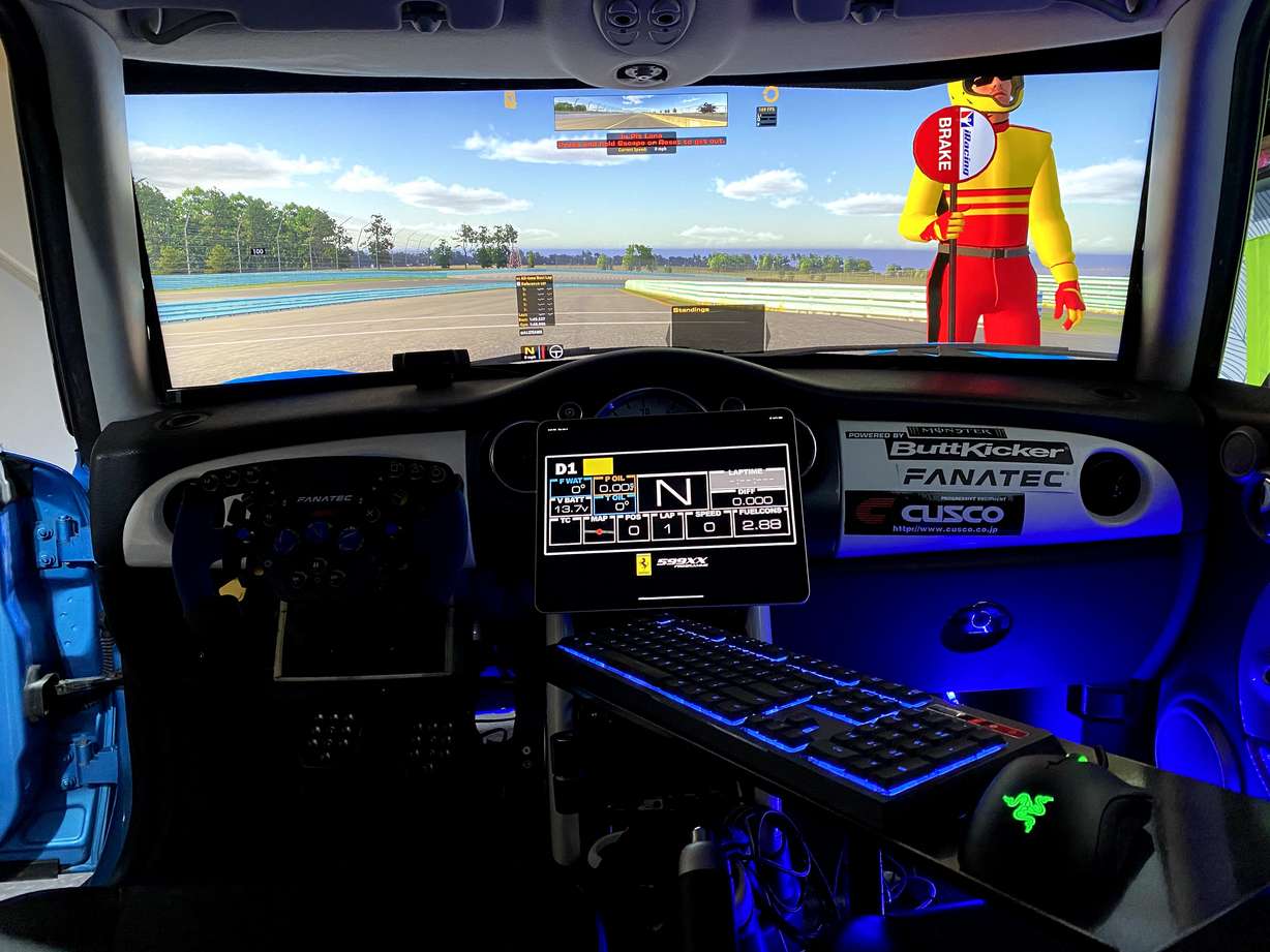 The front-seat view from Brent Cheney's 2005 MINI Cooper in his basement. (Photo: Brent Cheney)