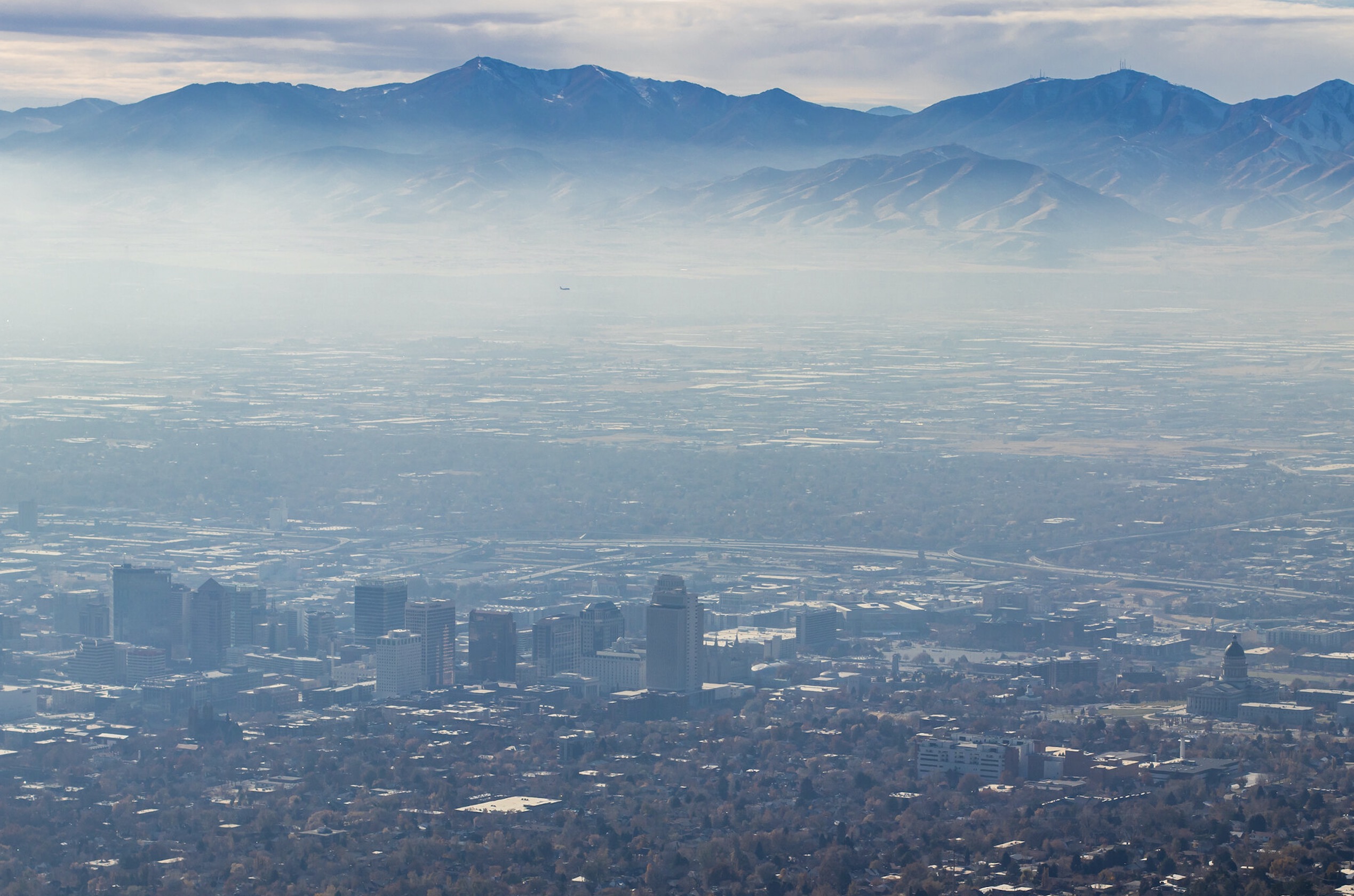 An inversion fills the Salt Lake Valley in this undated file photo.