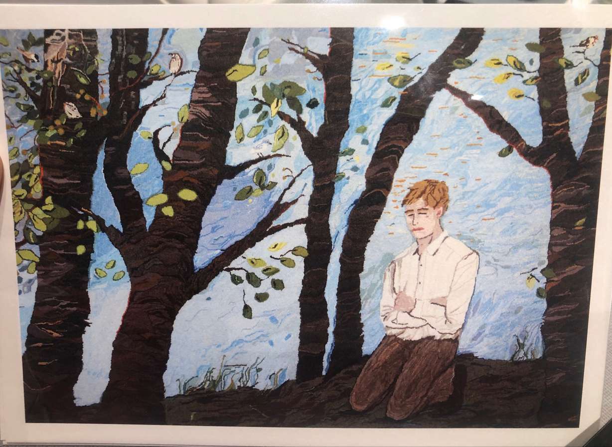 The hooked rug as seen hanging in the Doyle home dining room. (Photo: Mary Richards, KSL Newsradio)