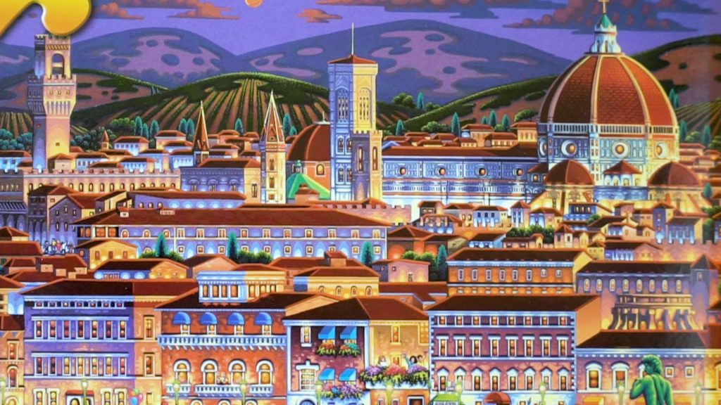 Florence, Italy, is just one of the many cities Dowdle’s puzzles depict. (Photo: Ray Boone, KSL TV)
